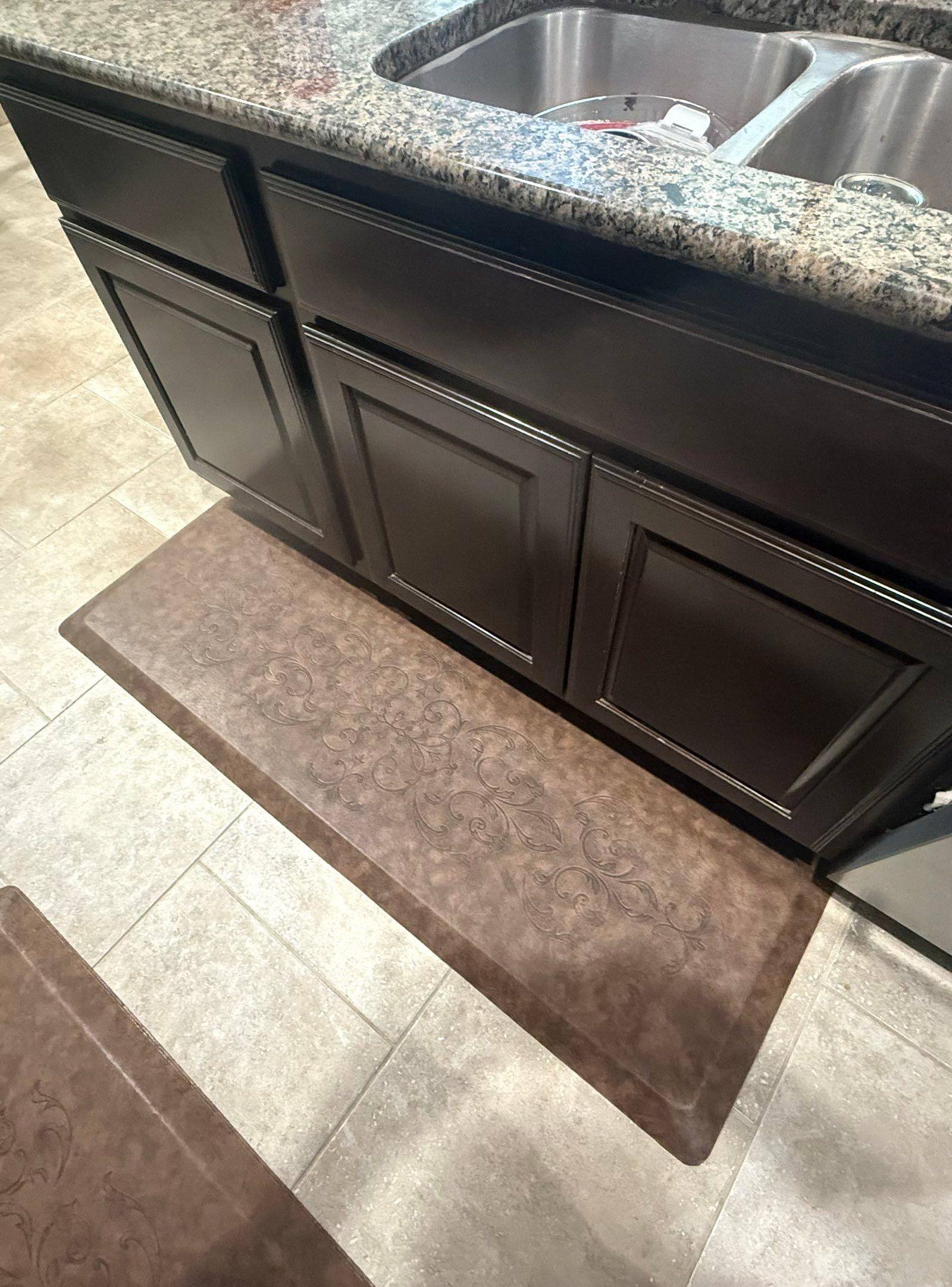 Kitchen island cabinets ahead of refinishing in Georgetown, TX by Hill Country Painting