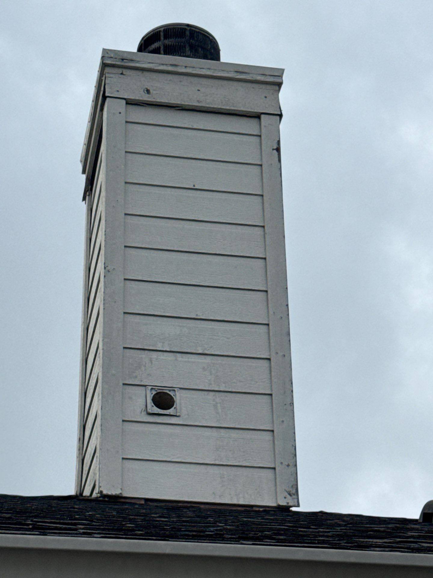 Chimney detail ahead of exterior painting and trim repair in Cedar Park, TX by Hill Country Painting