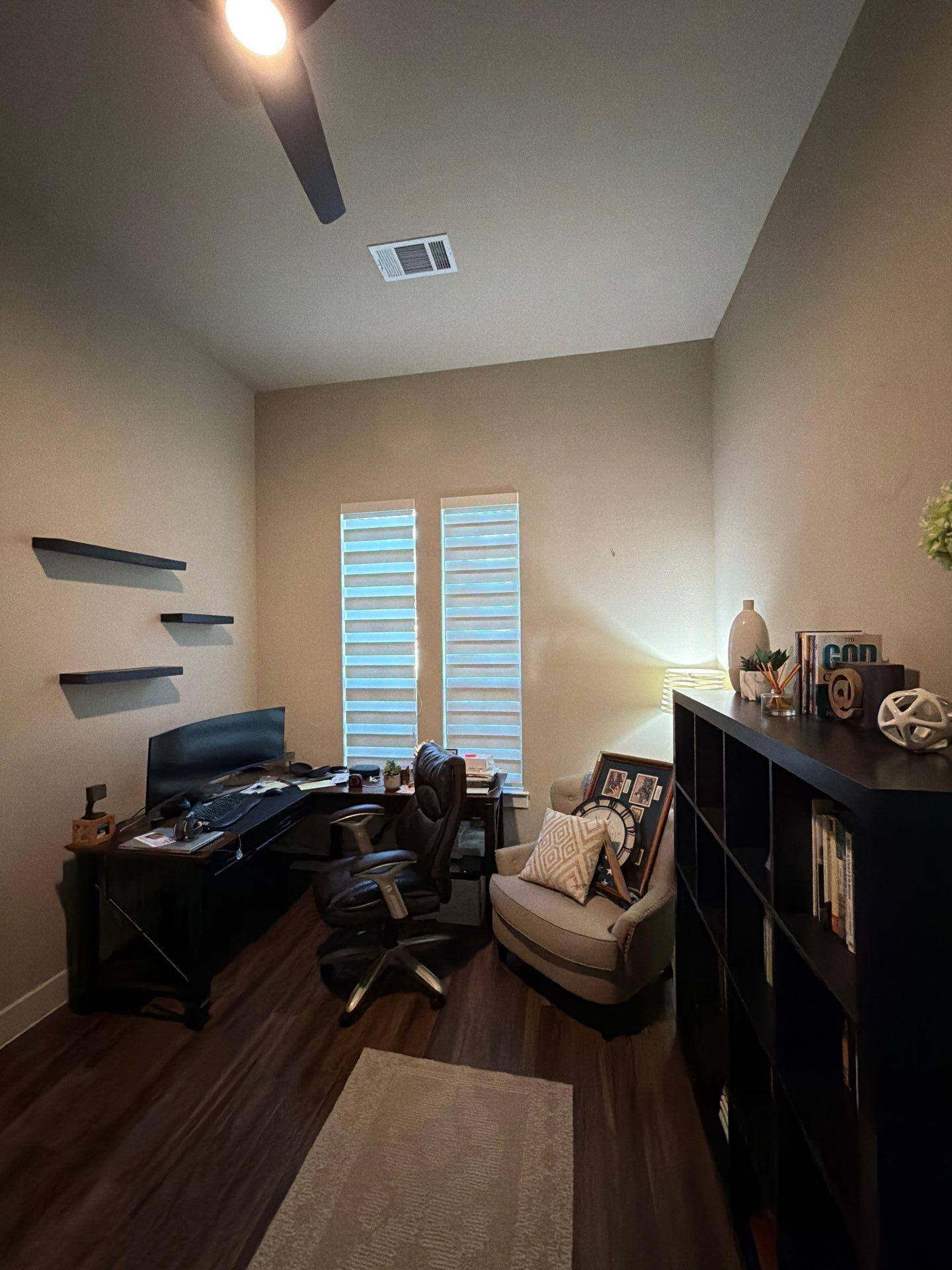 Home office of a house in Liberty Hill, TX ahead of interior painting by Hill Country Painting