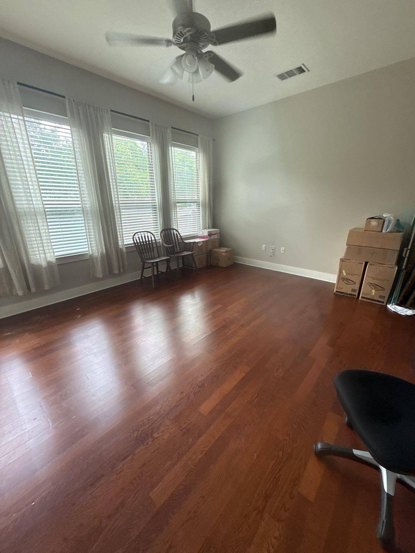 Living room of a home in Austin, TX ahead of interior painting by Hill Country Painting