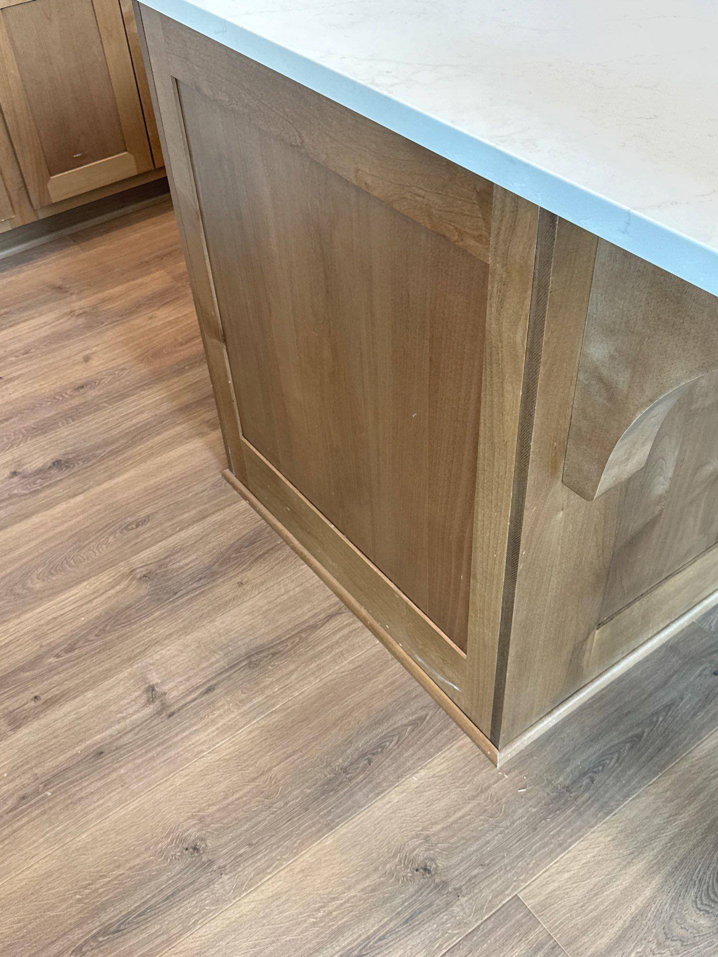 Cabinet finish detail in a home on Covered Bridge Trl in Georgetown, TX by Hill Country Painting