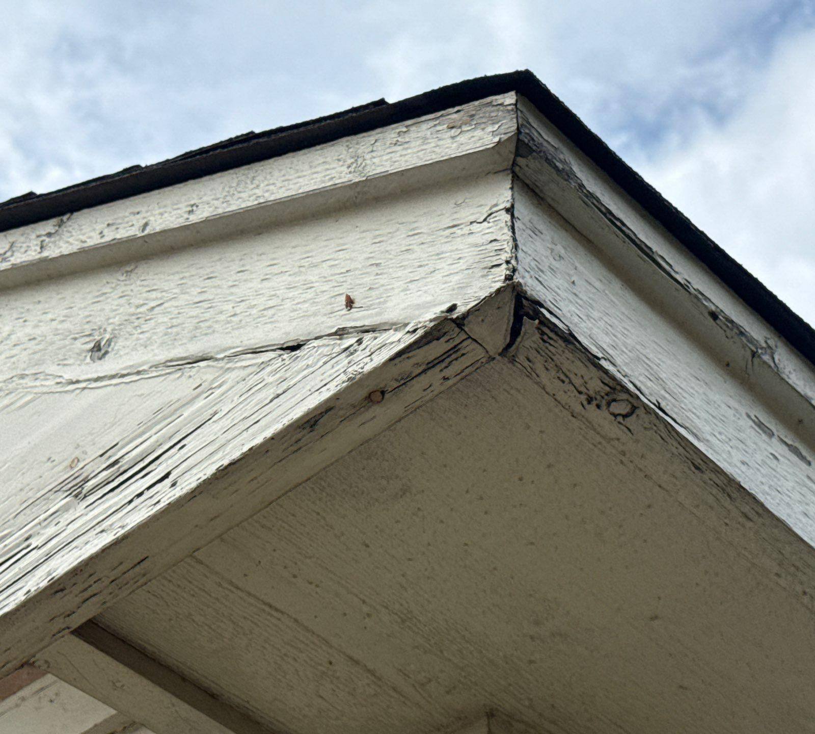 Soffit and fascia repair detail on a home on Cora Marie Dr in Pflugerville, TX by Hill Country Painting