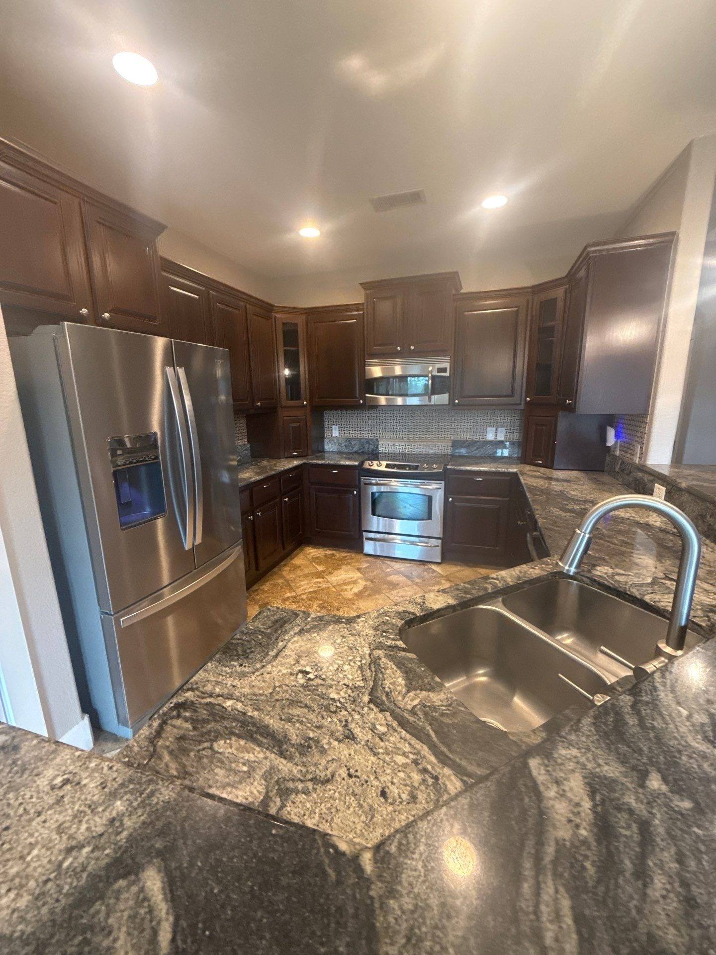 Kitchen of a home on Tucumcari Trail in Austin, TX ahead of interior painting by Hill Country Painting