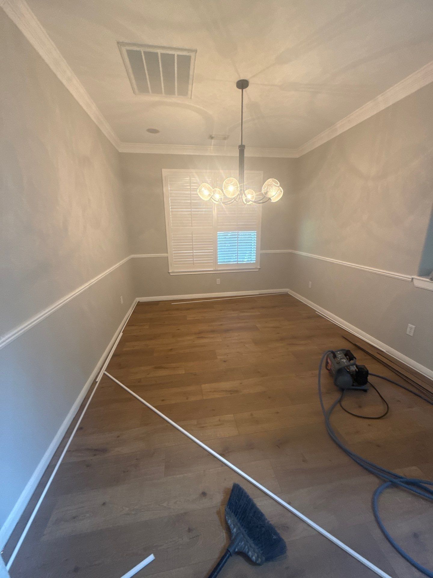Dining room of a home on Coalwood Cove in Austin, TX ahead of interior painting by Hill Country Painting