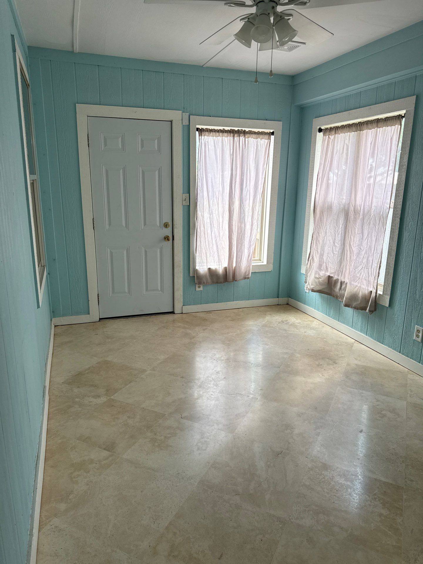 Bedroom of a home on Socorro Bend in Leander, TX ahead of interior painting by Hill Country Painting
