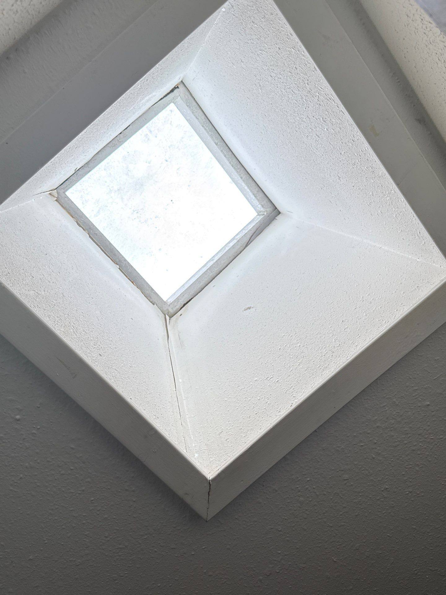 Skylight detail of a home on Hornsby St in Austin, TX ahead of interior painting by Hill Country Painting