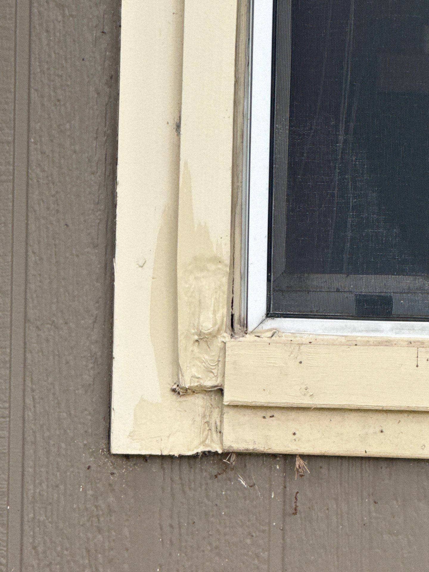 Exterior trim and siding detail at a property on Sarong Way in Austin, TX ahead of exterior painting by Hill Country Painting