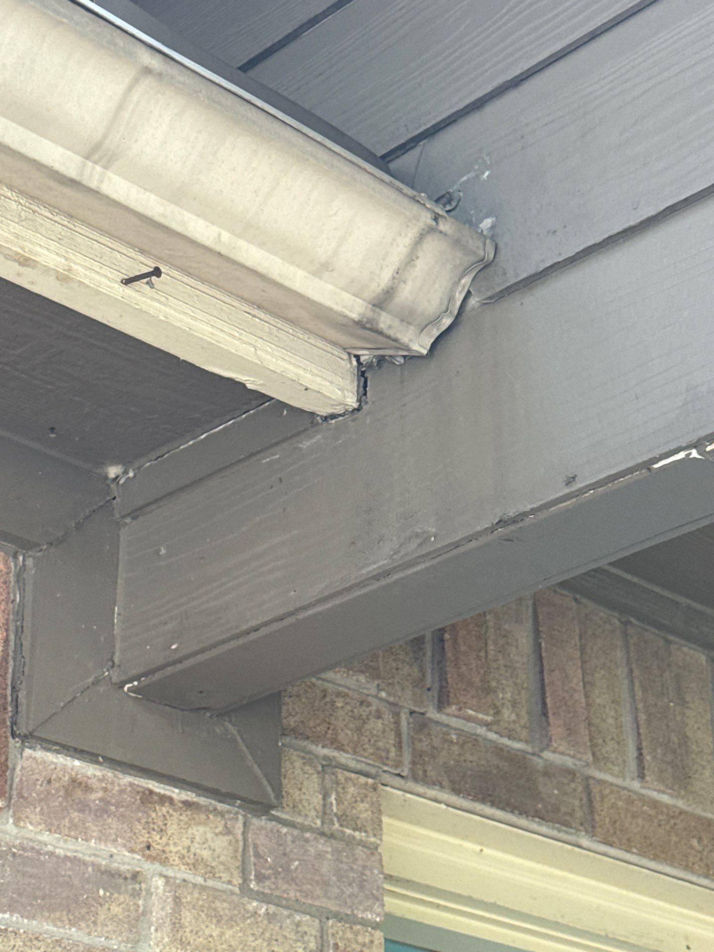 Soffit and fascia detail at a property on Sarong Way in Austin, TX ahead of exterior painting by Hill Country Painting
