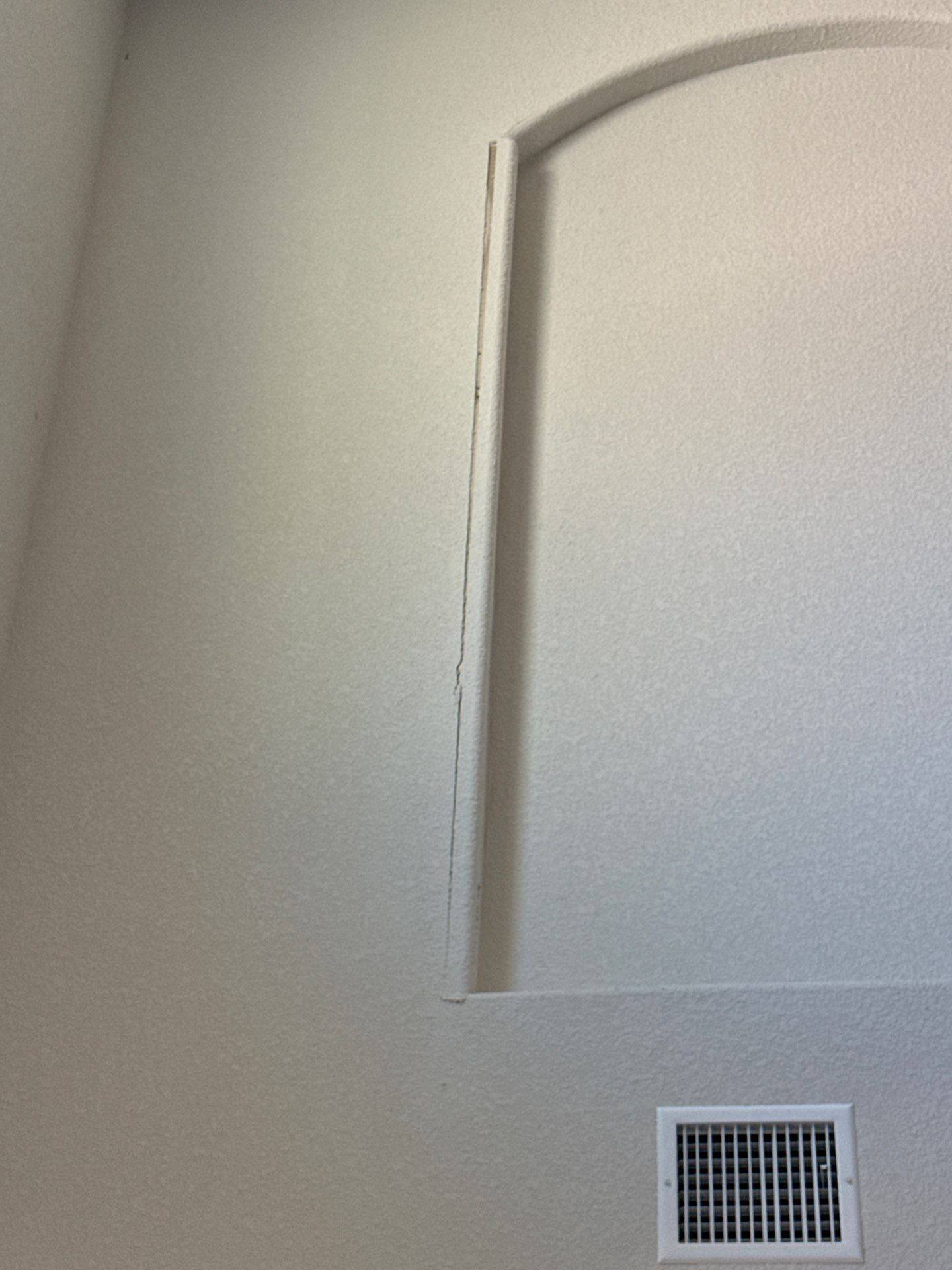 Close-up of a wall seam ahead of drywall repair