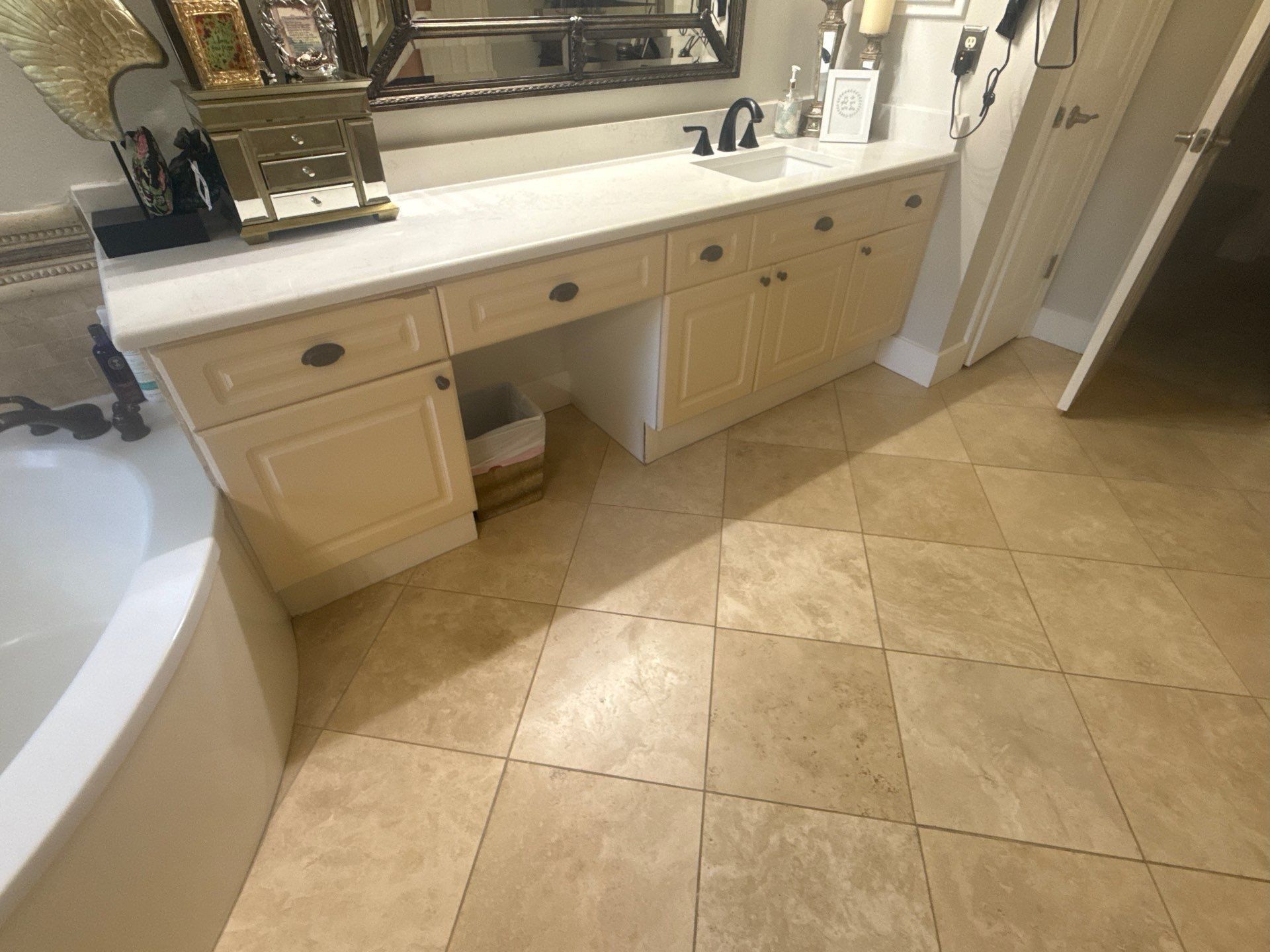 Bathroom vanity cabinets ahead of painting