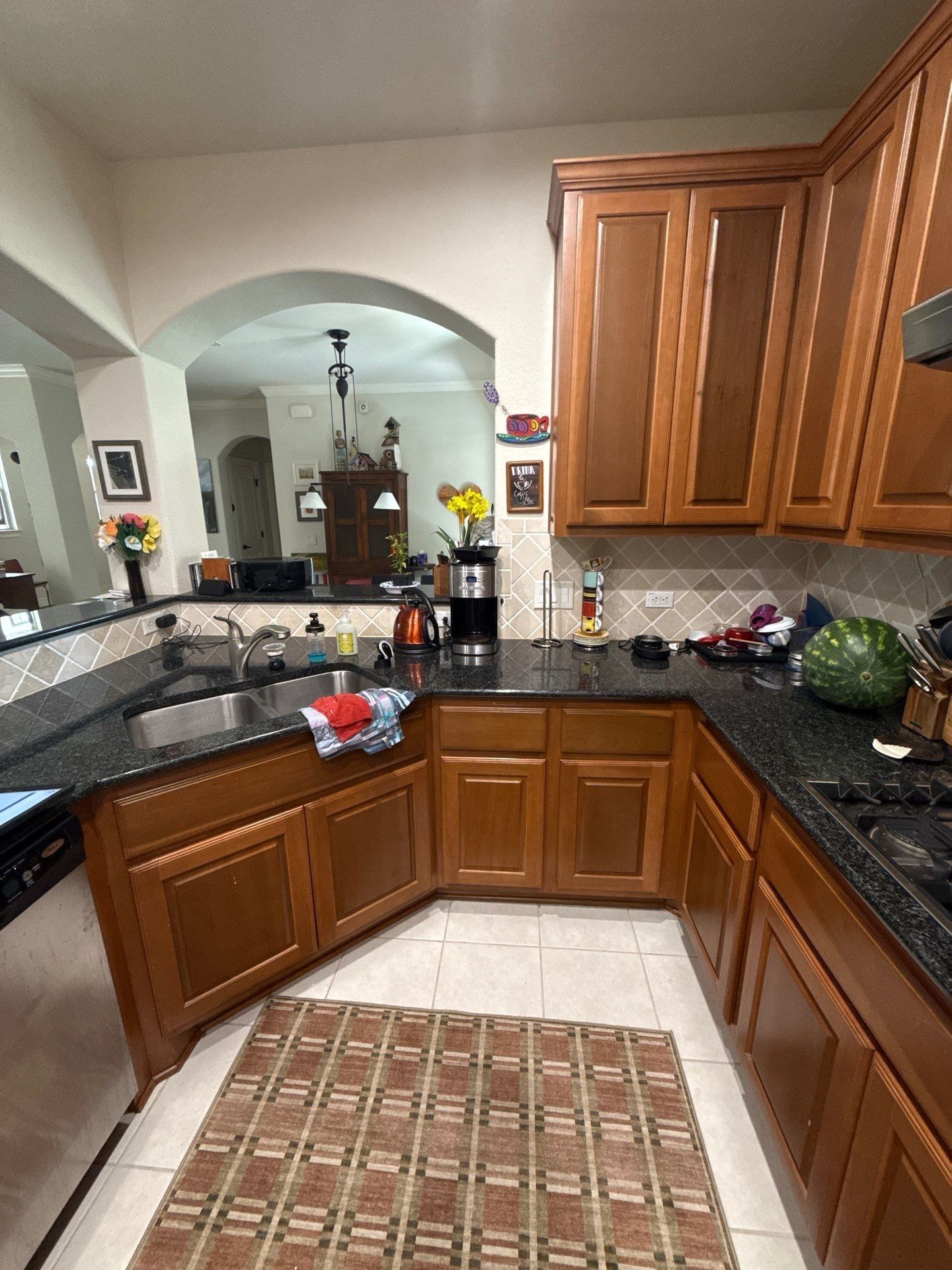 Kitchen sink and cabinets ahead of painting