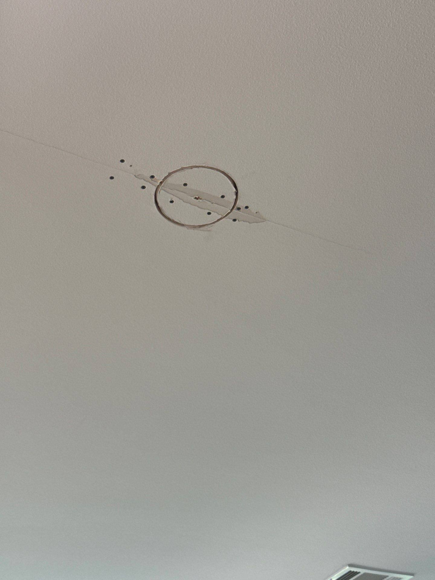 Kitchen ceiling repair area ahead of painting