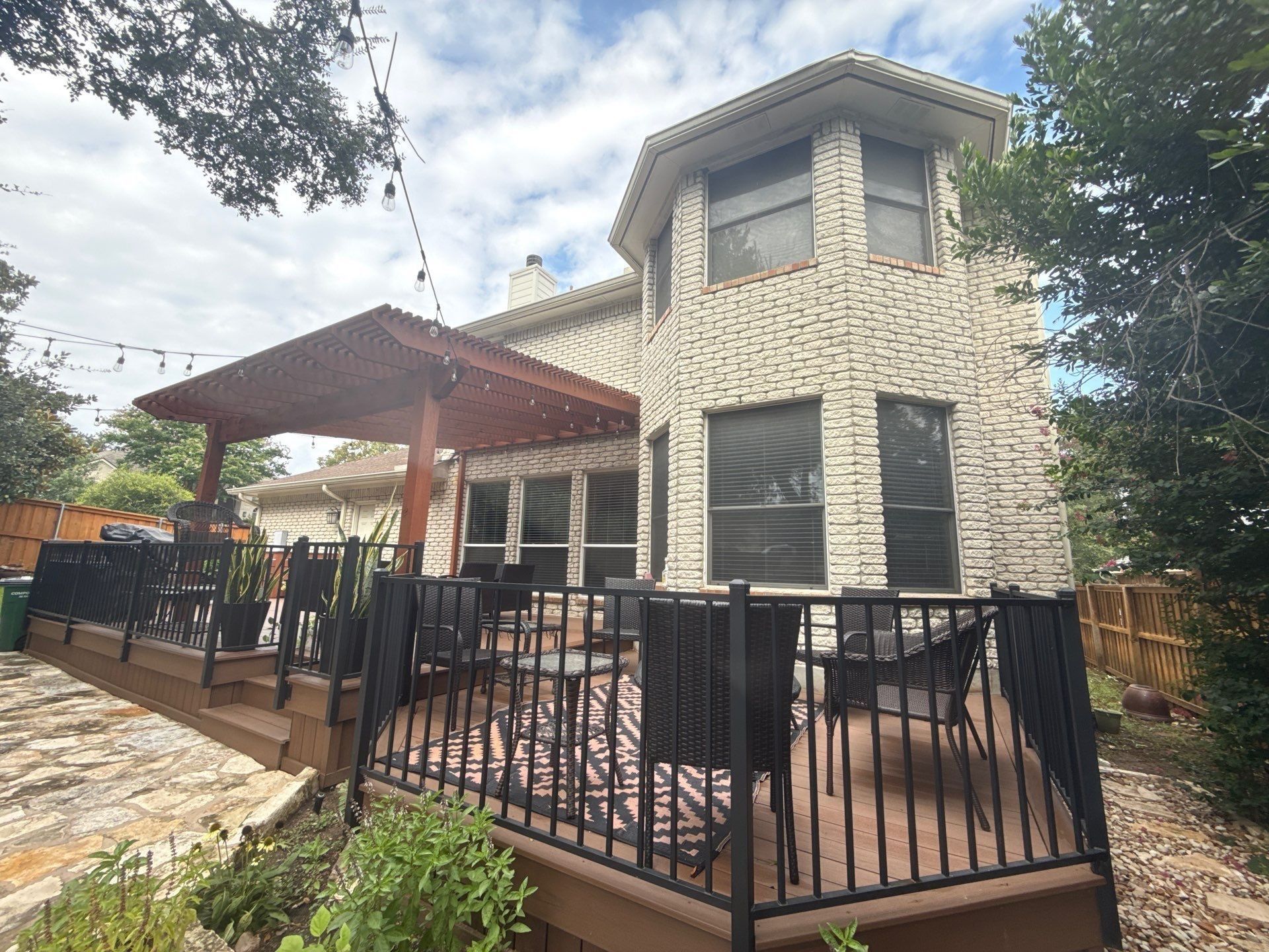 Back patio and deck ahead of painting