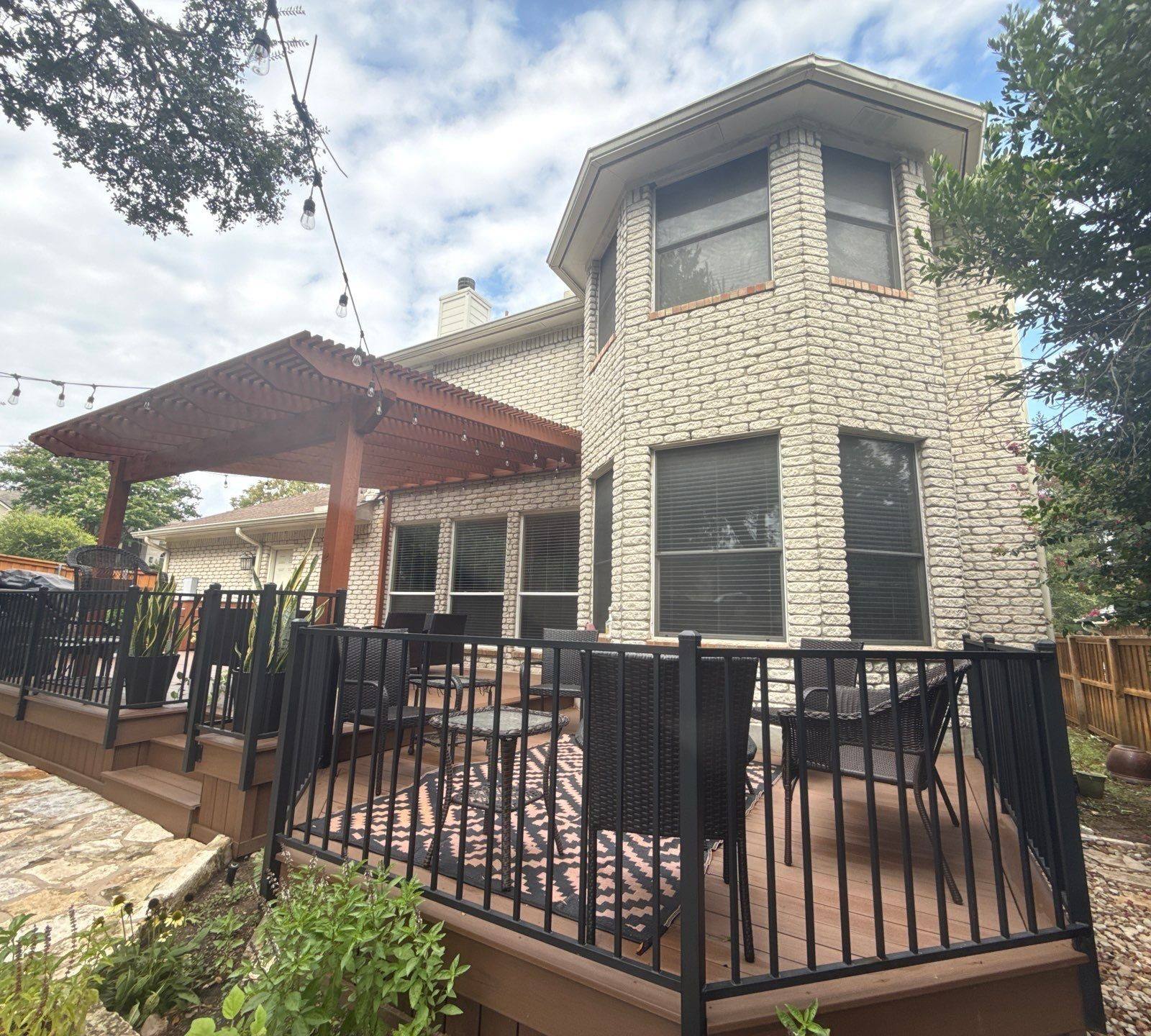Back patio and deck ahead of painting