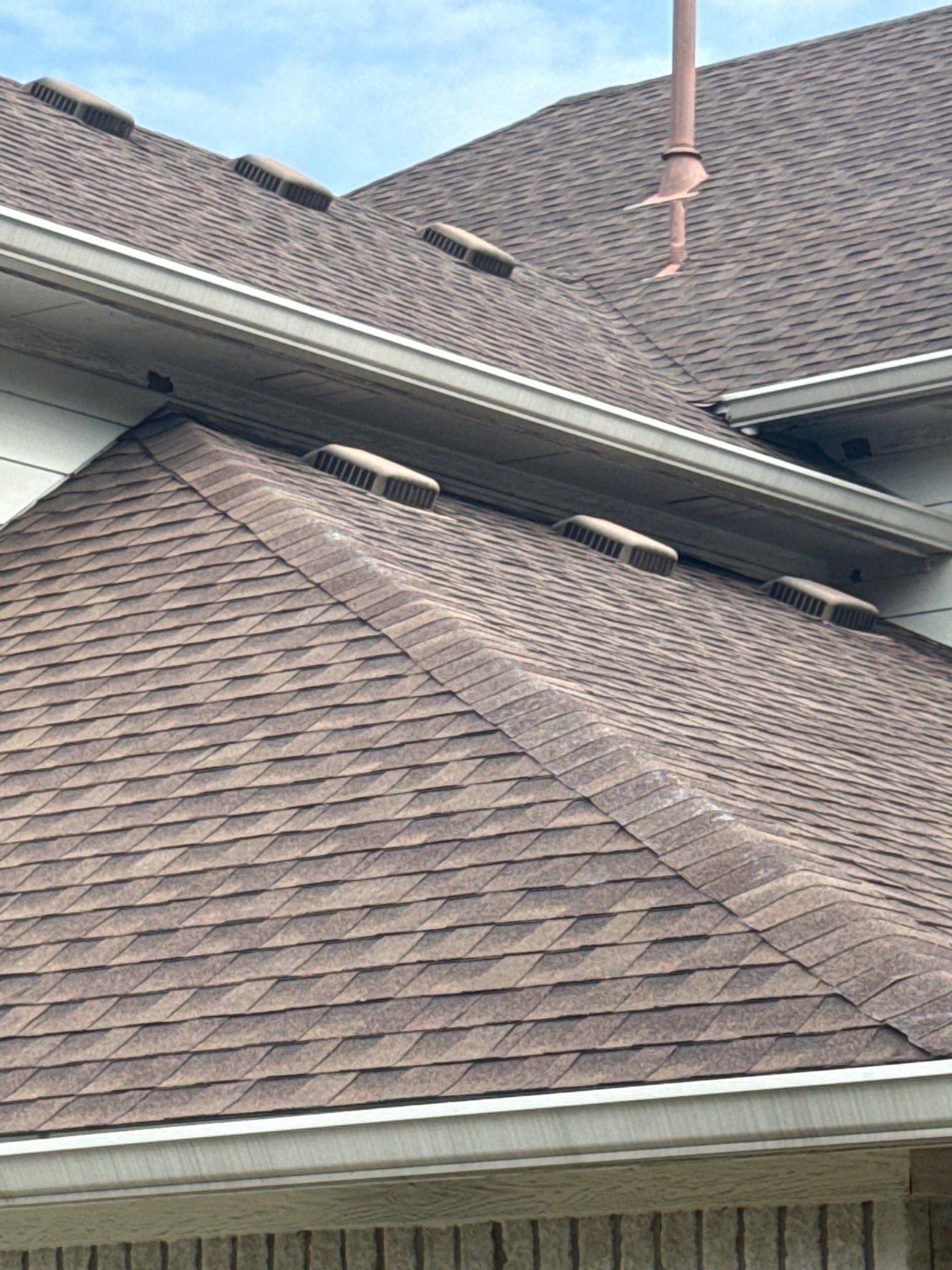 Roof and soffit detail ahead of painting