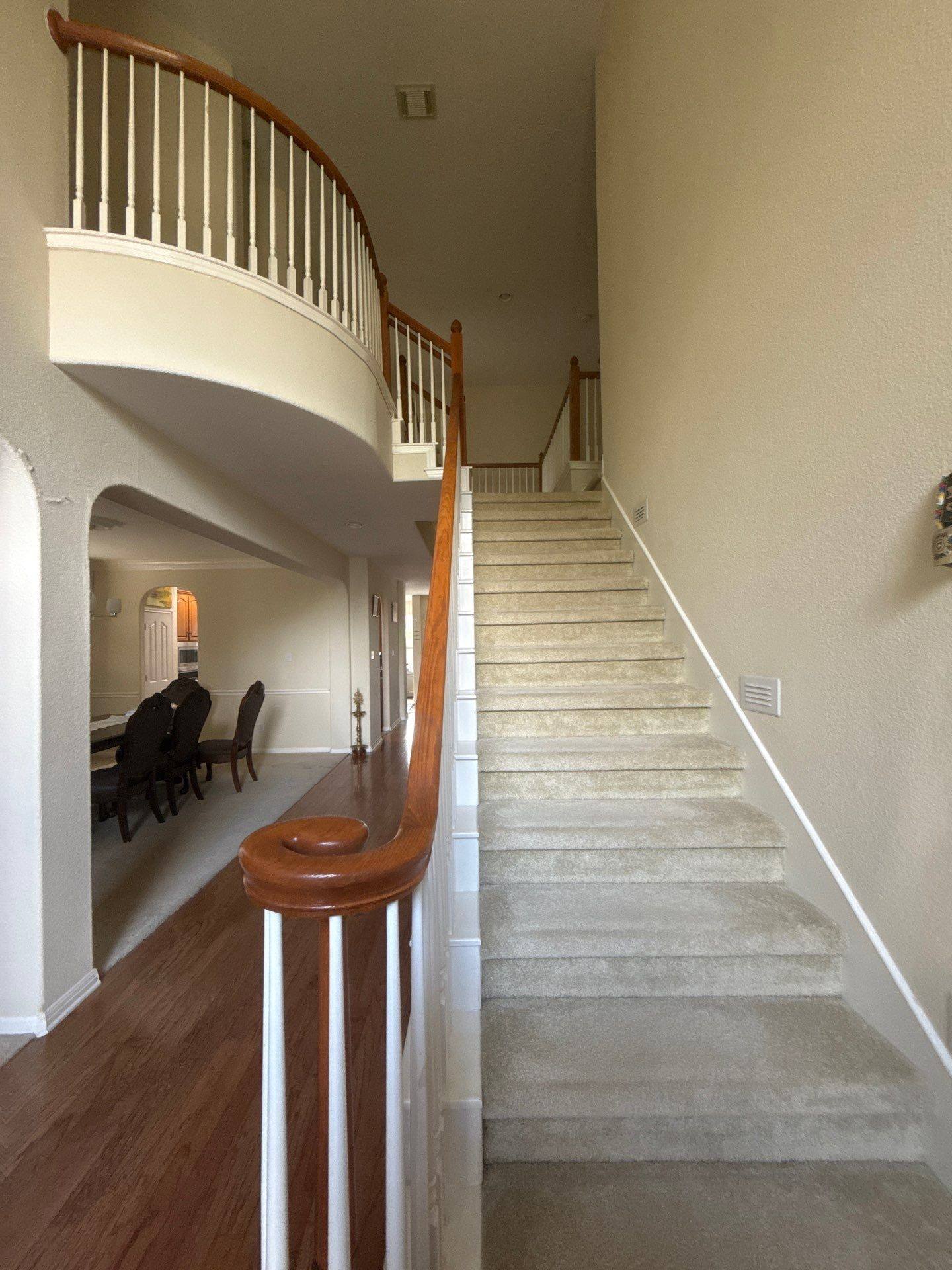 Staircase and banister ahead of painting