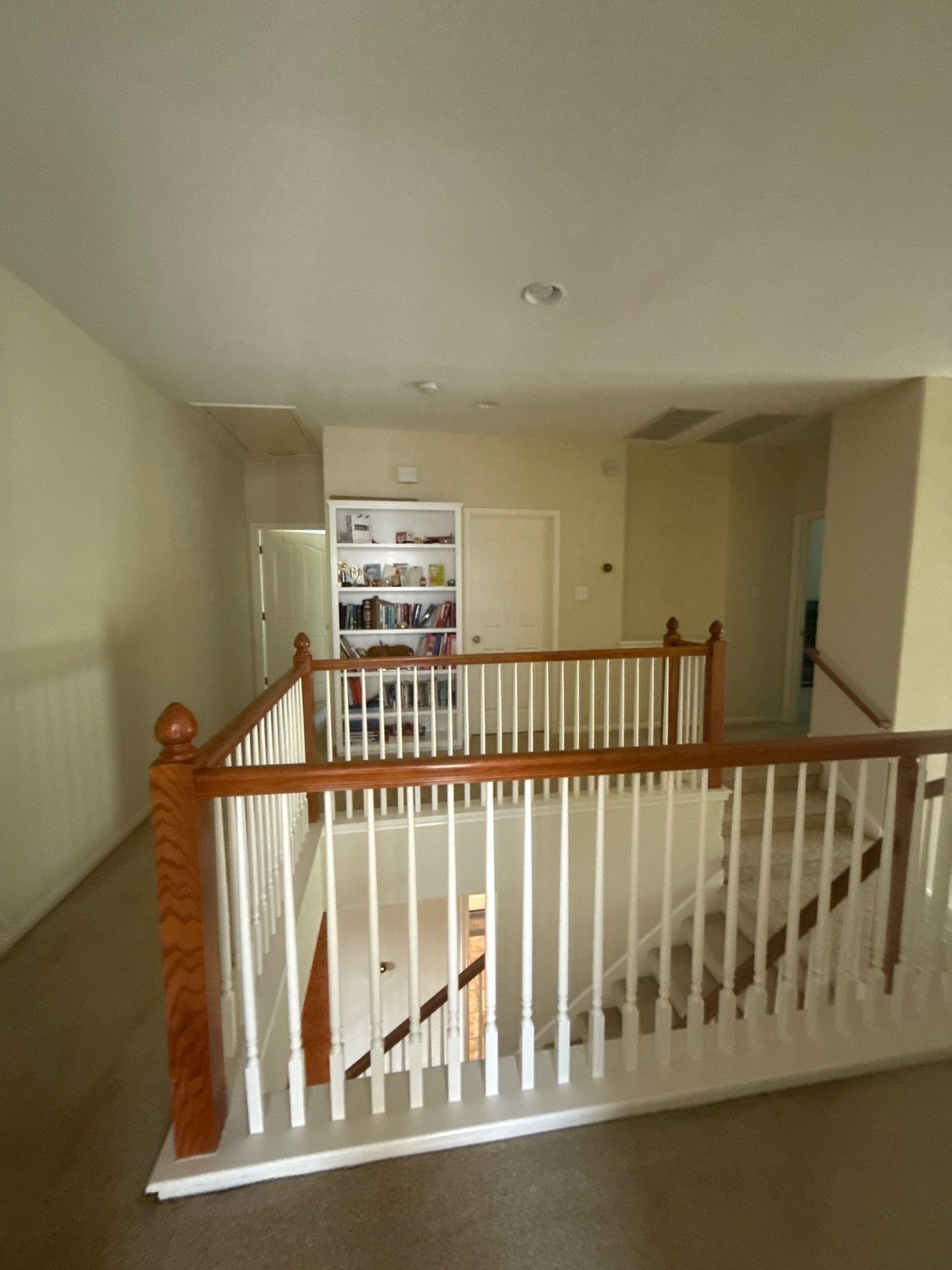 Upstairs landing ahead of painting