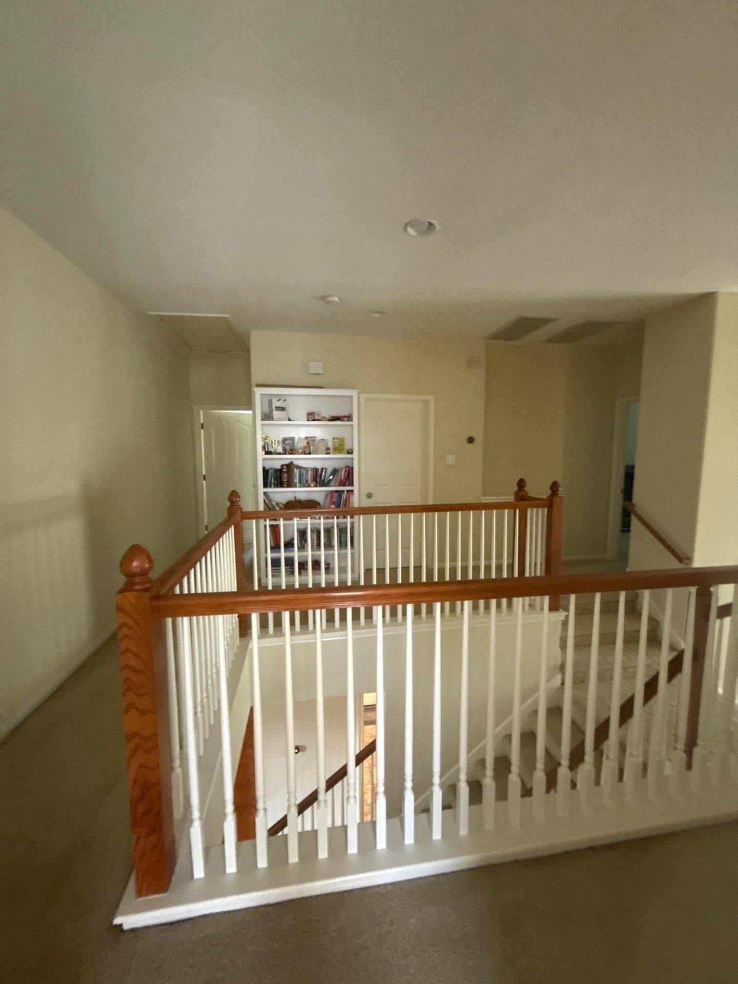 Upstairs landing ahead of painting
