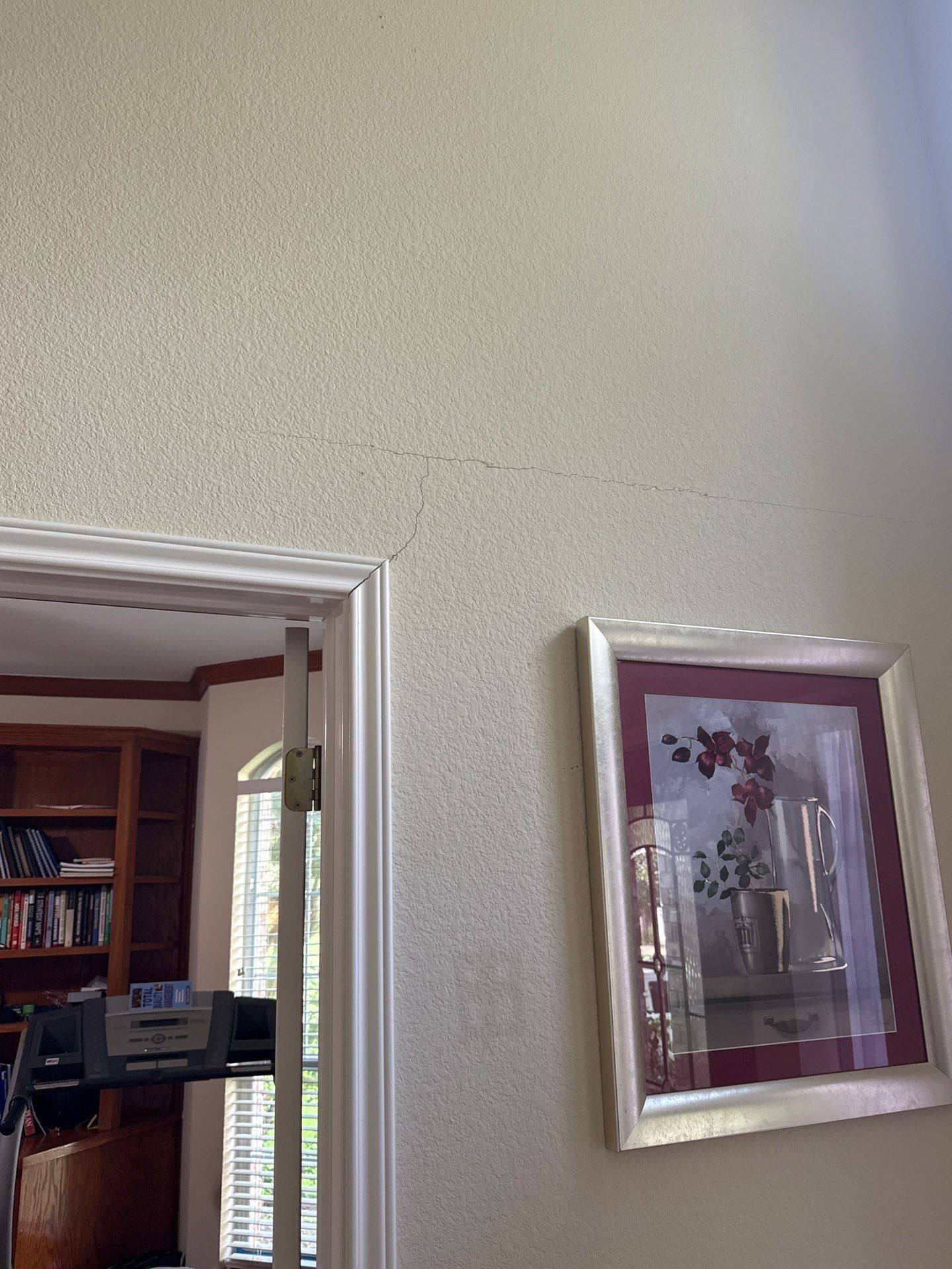 Office hallway view ahead of painting