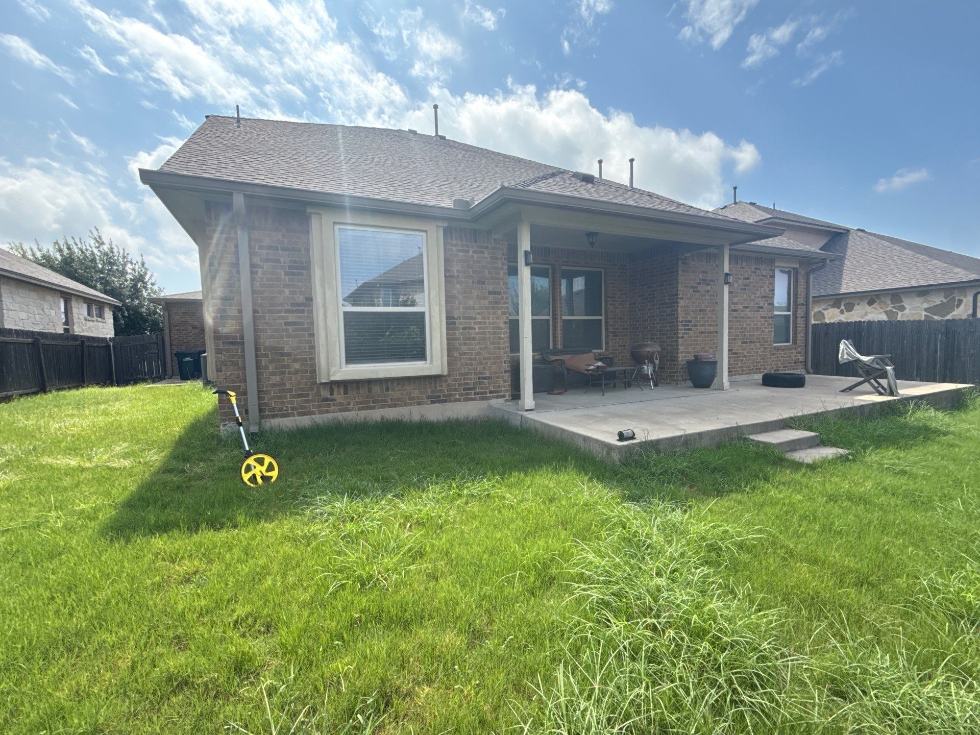 Back patio and exterior ahead of painting