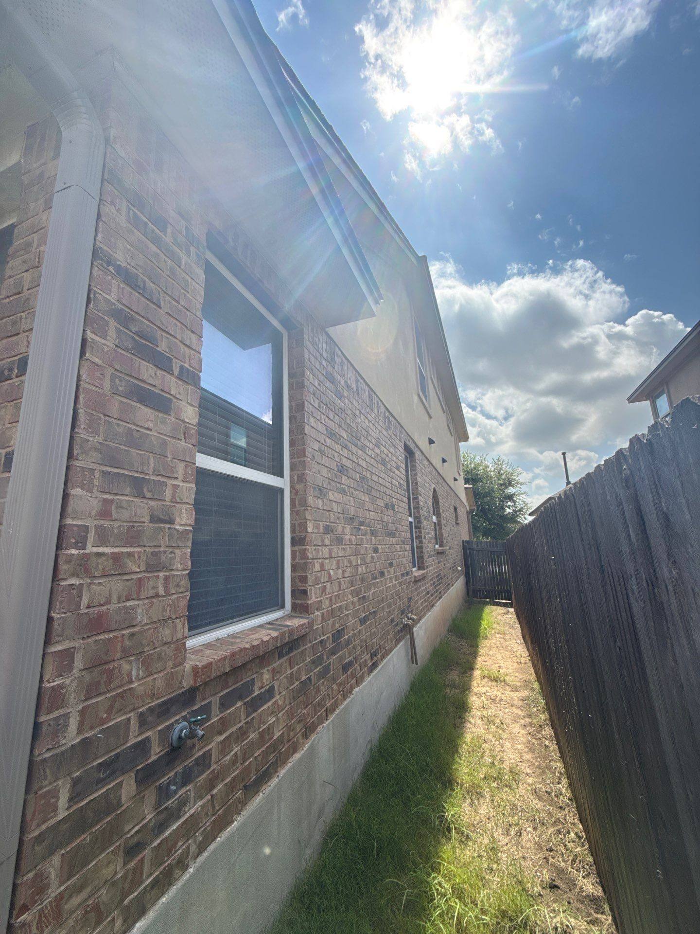 Side yard exterior ahead of painting