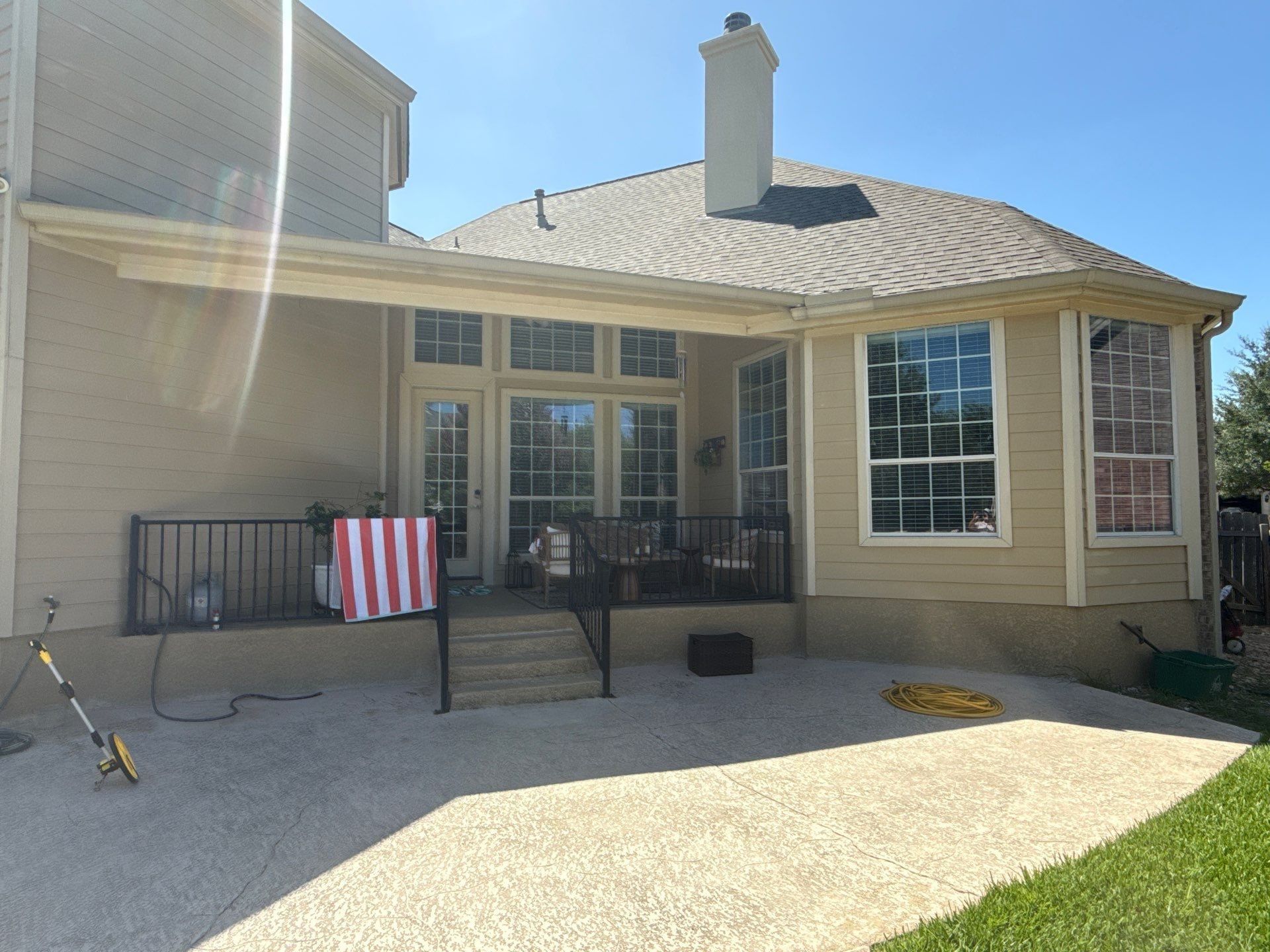 Backyard wide view ahead of painting