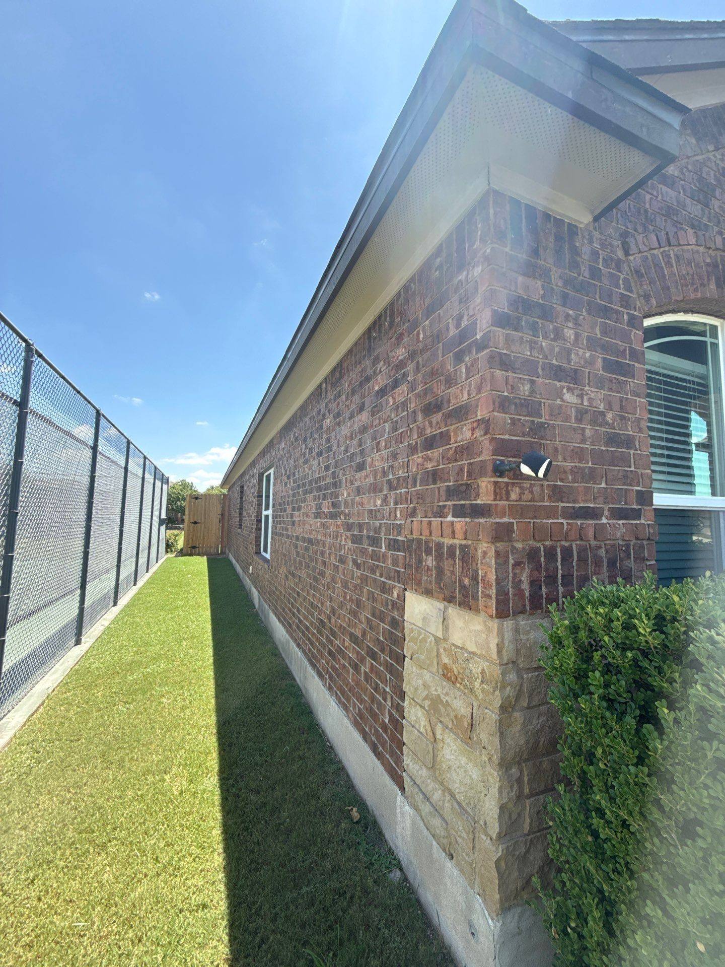 Left side wide exterior view ahead of painting