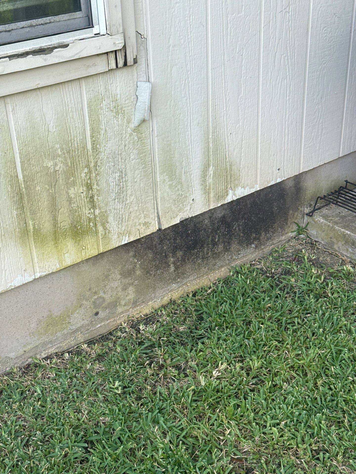 Siding water damage detail ahead of painting