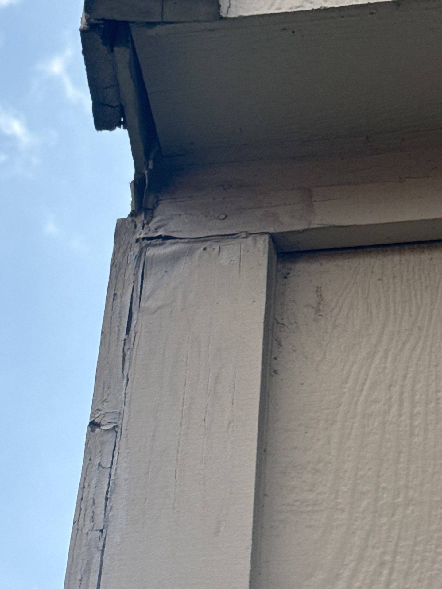 Left side trim corner detail ahead of painting