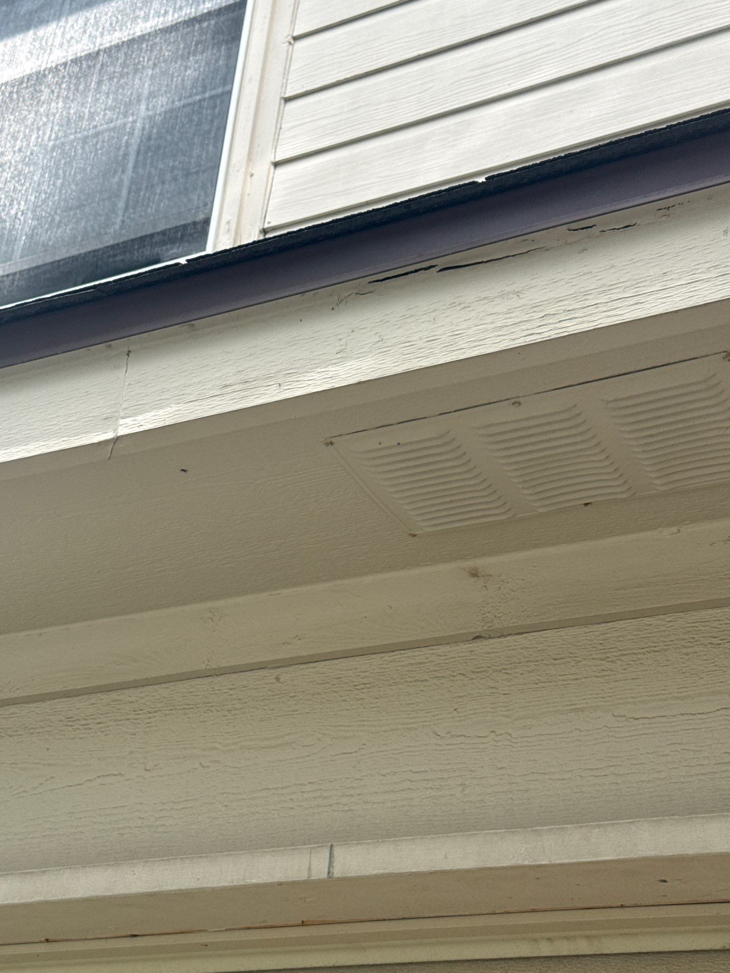 Soffit and eave detail ahead of painting
