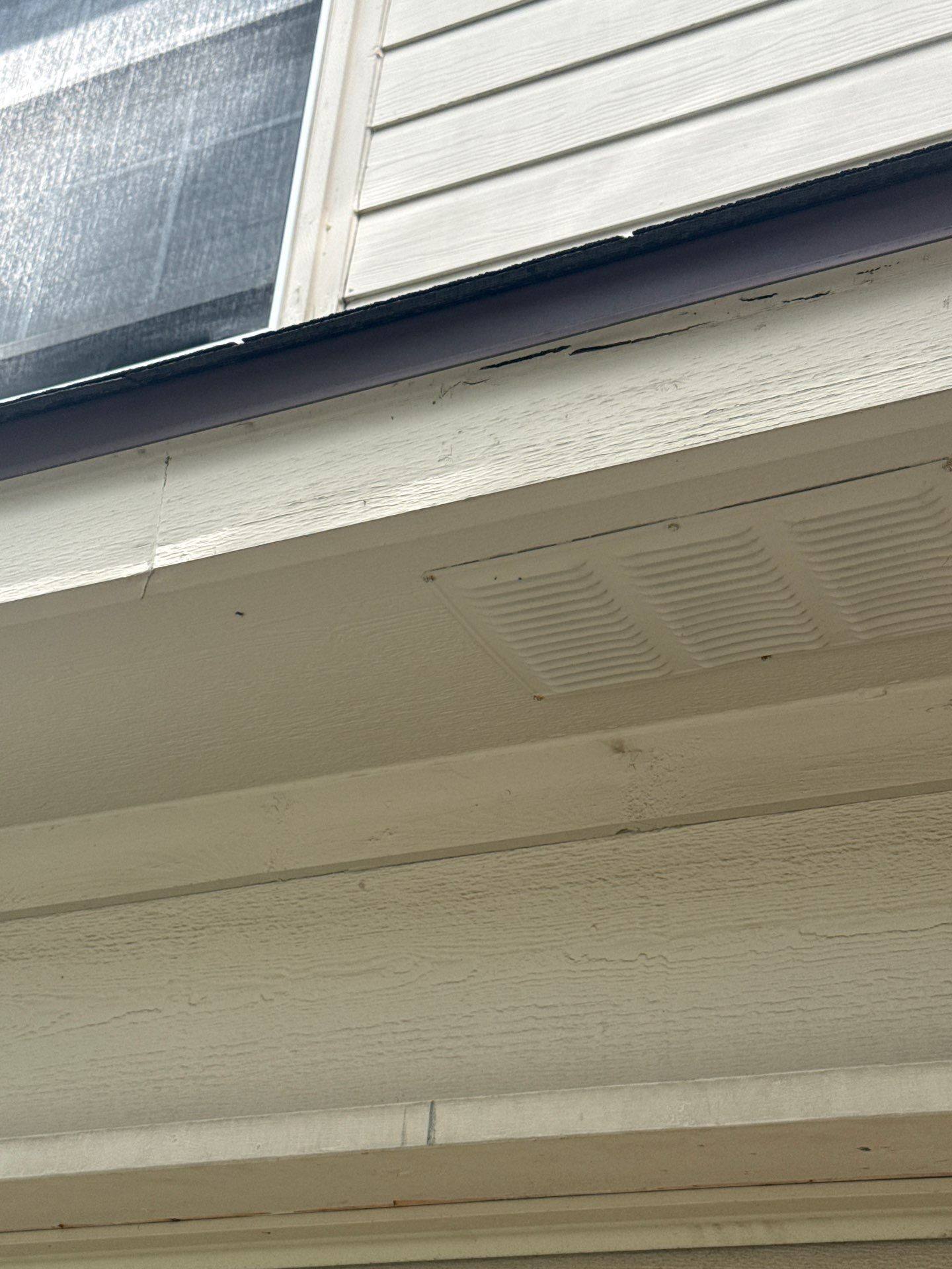 Soffit and eave detail ahead of painting