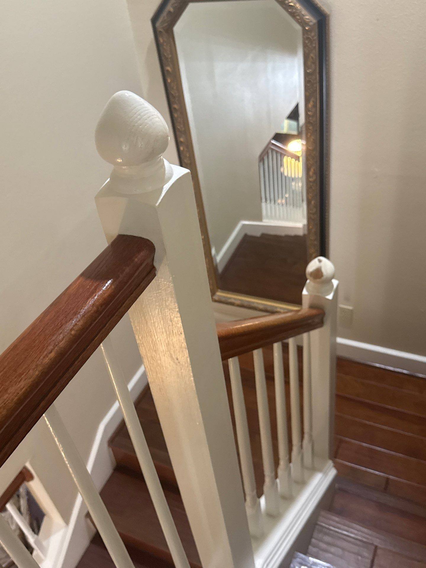 Stairwell bannister ahead of painting