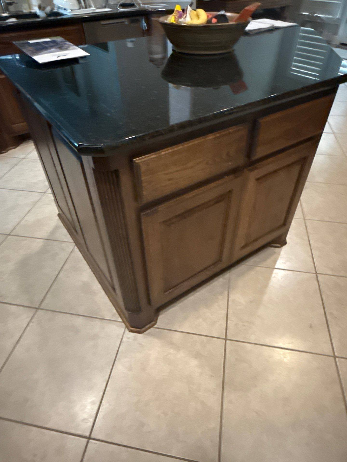 Kitchen island cabinet ahead of painting