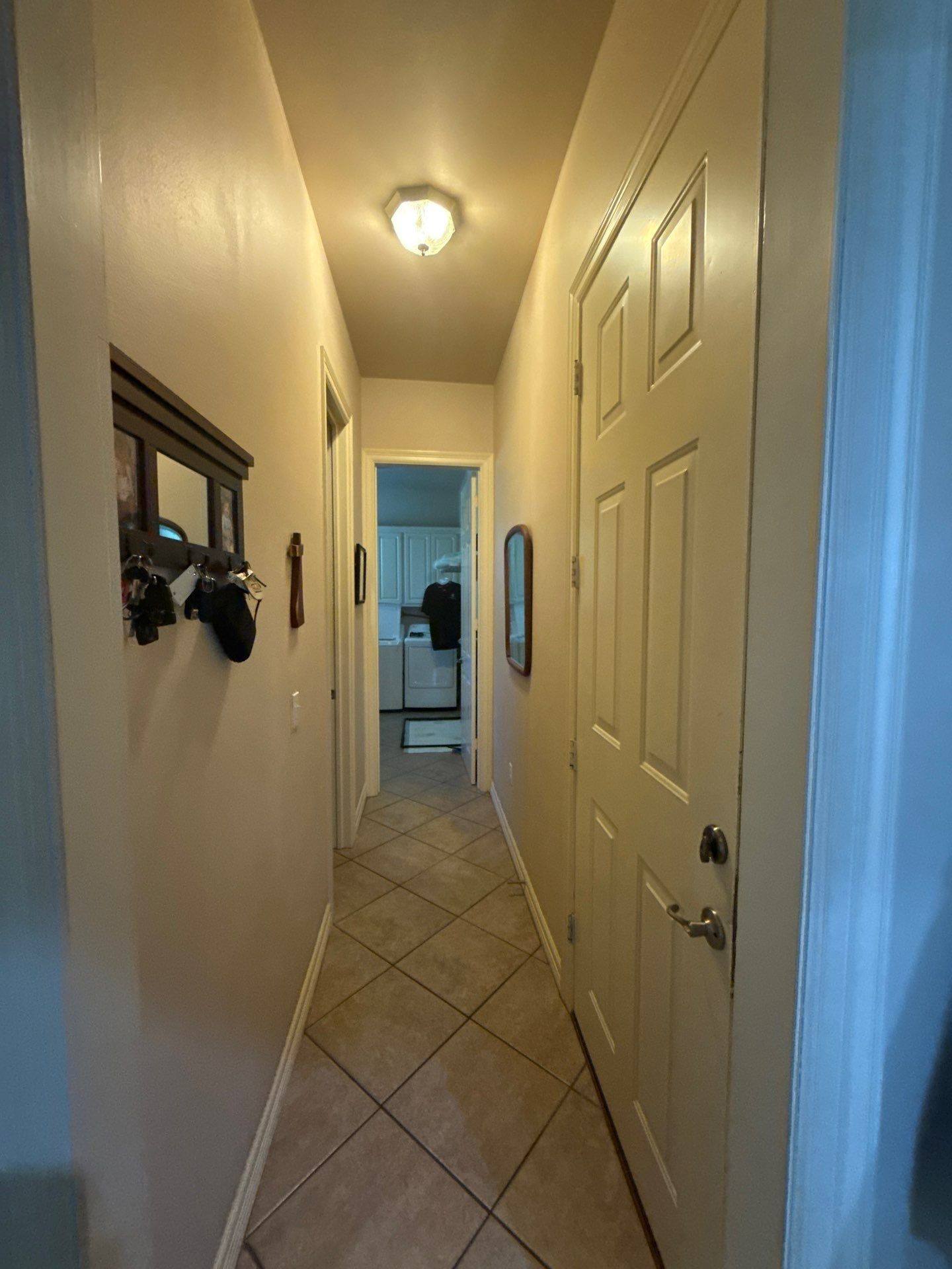 Hallway door and frame ahead of painting