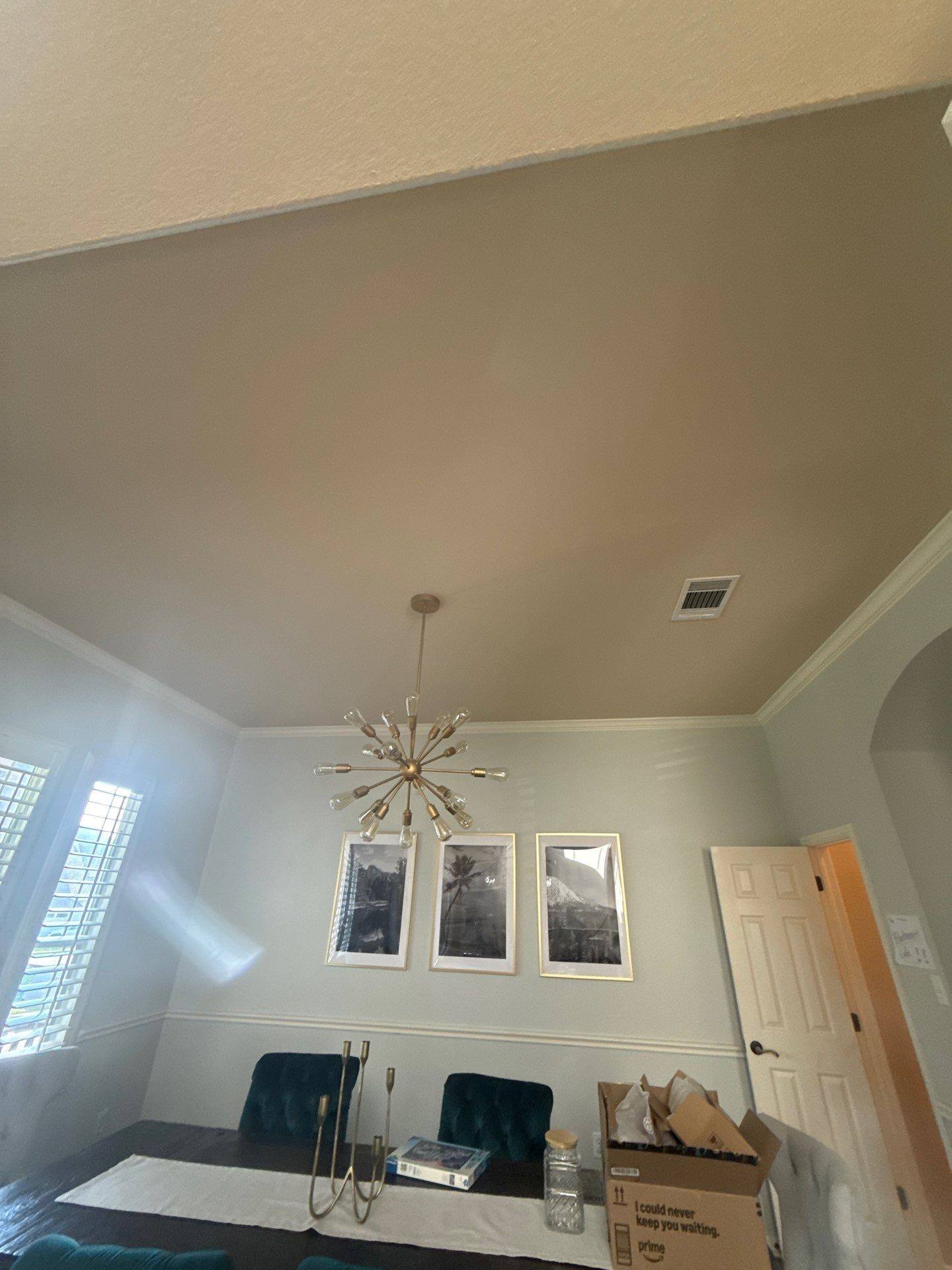 Dining room ceiling ahead of painting