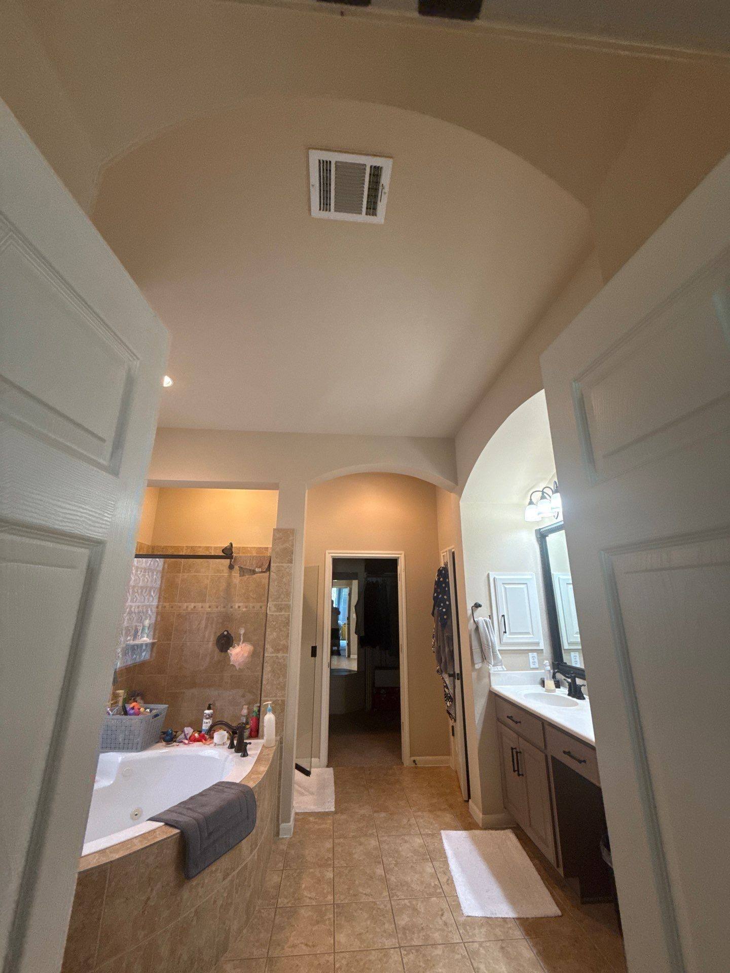 Master bathroom ceiling ahead of painting
