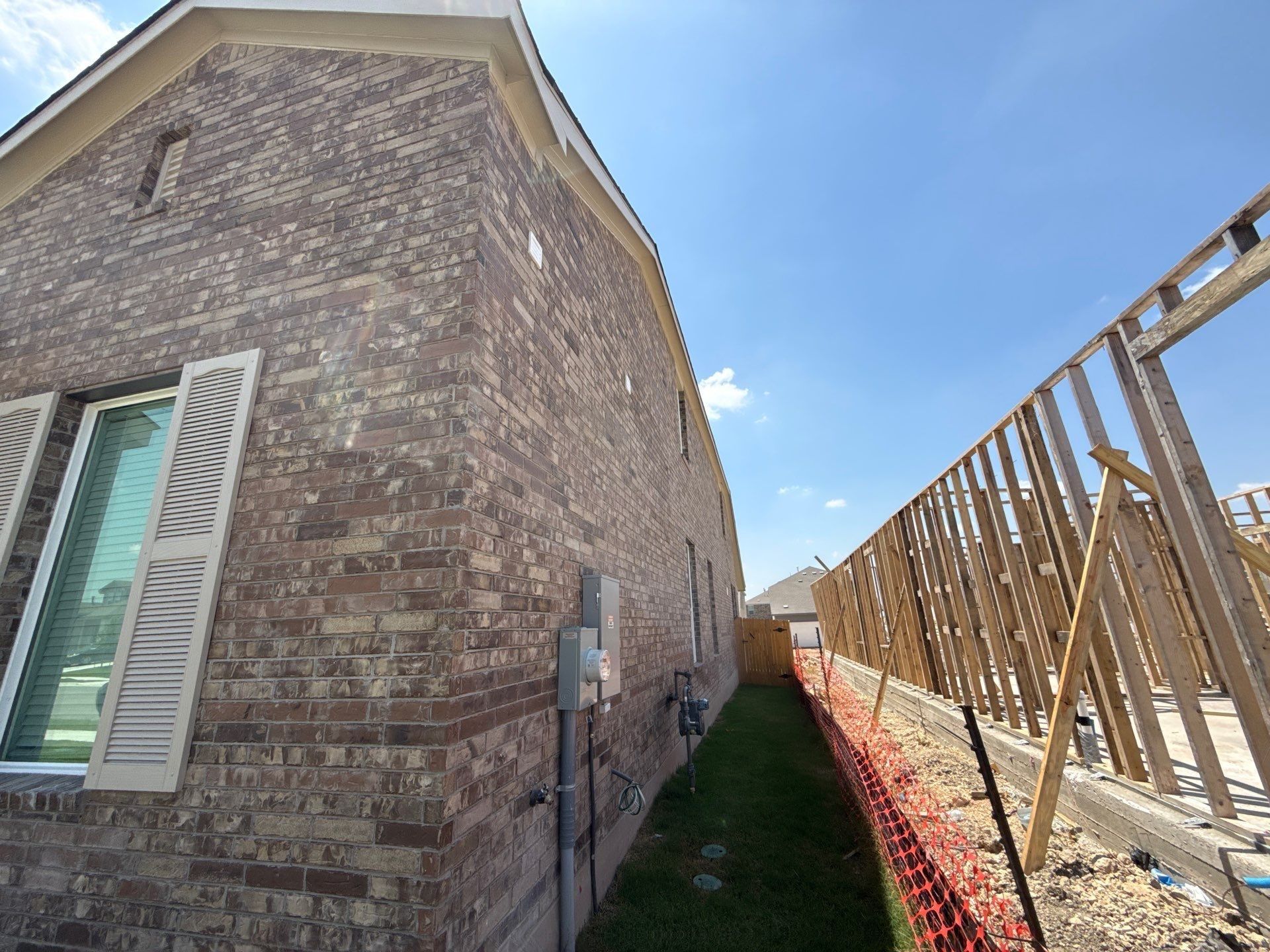Side brick and soffit and fascia