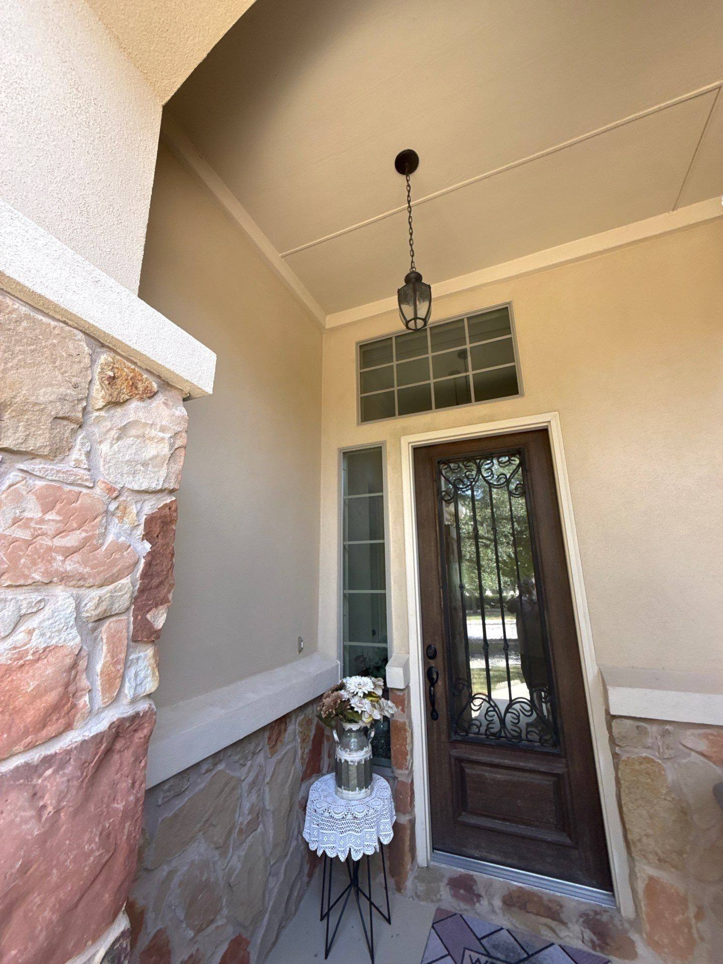 Front door and porch ahead of painting