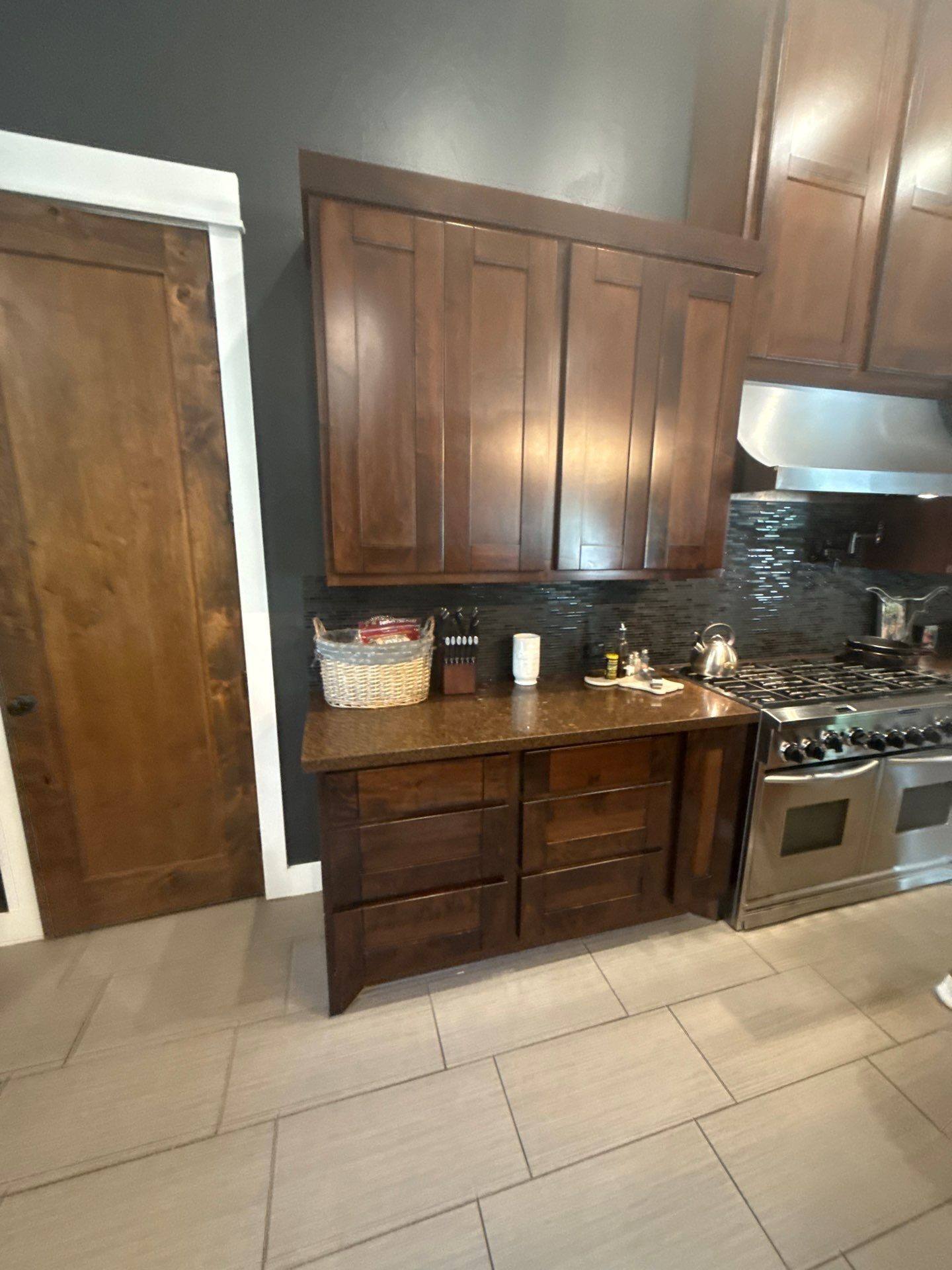 Kitchen cabinet detail ahead of refinishing