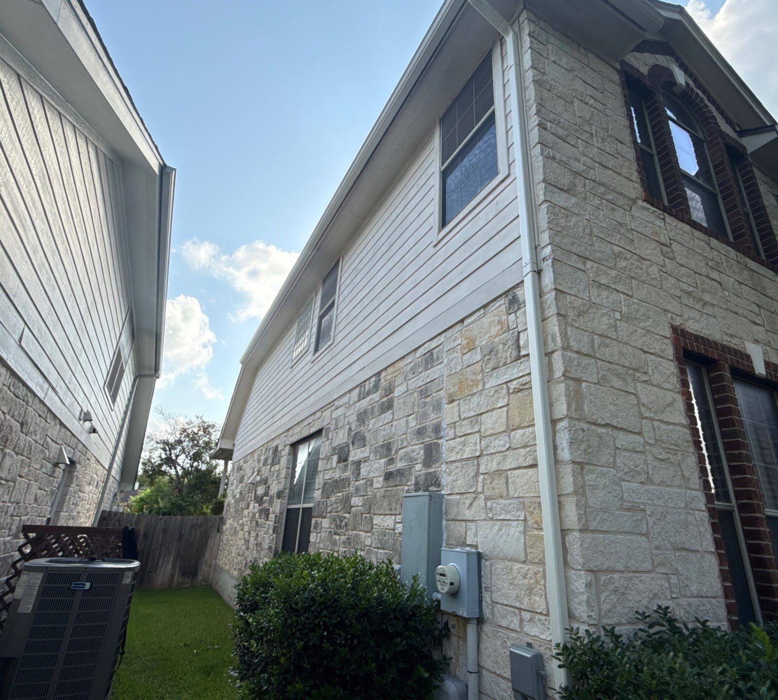 Left side siding and soffit ahead of painting