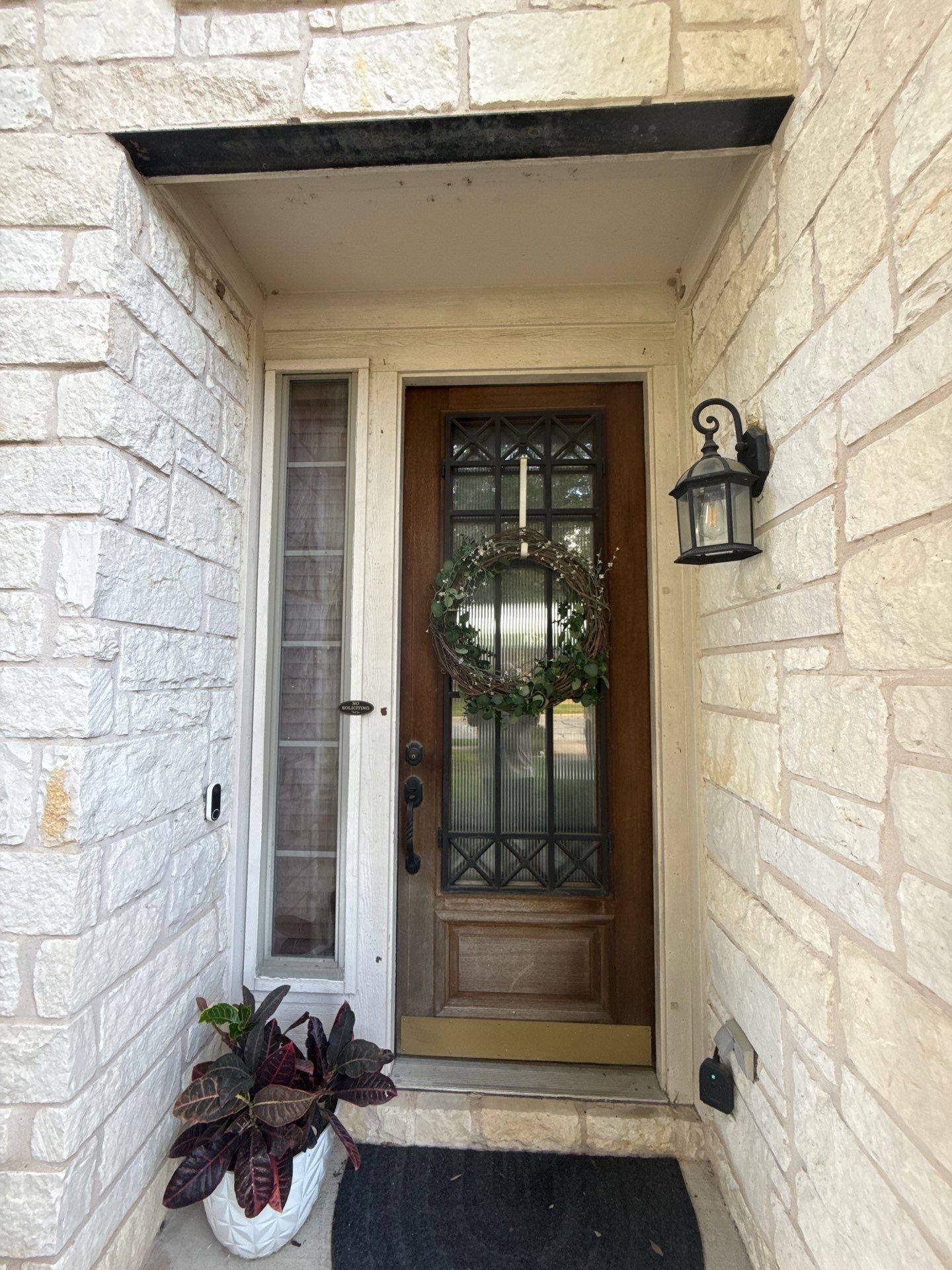 Front entry door ahead of trim painting