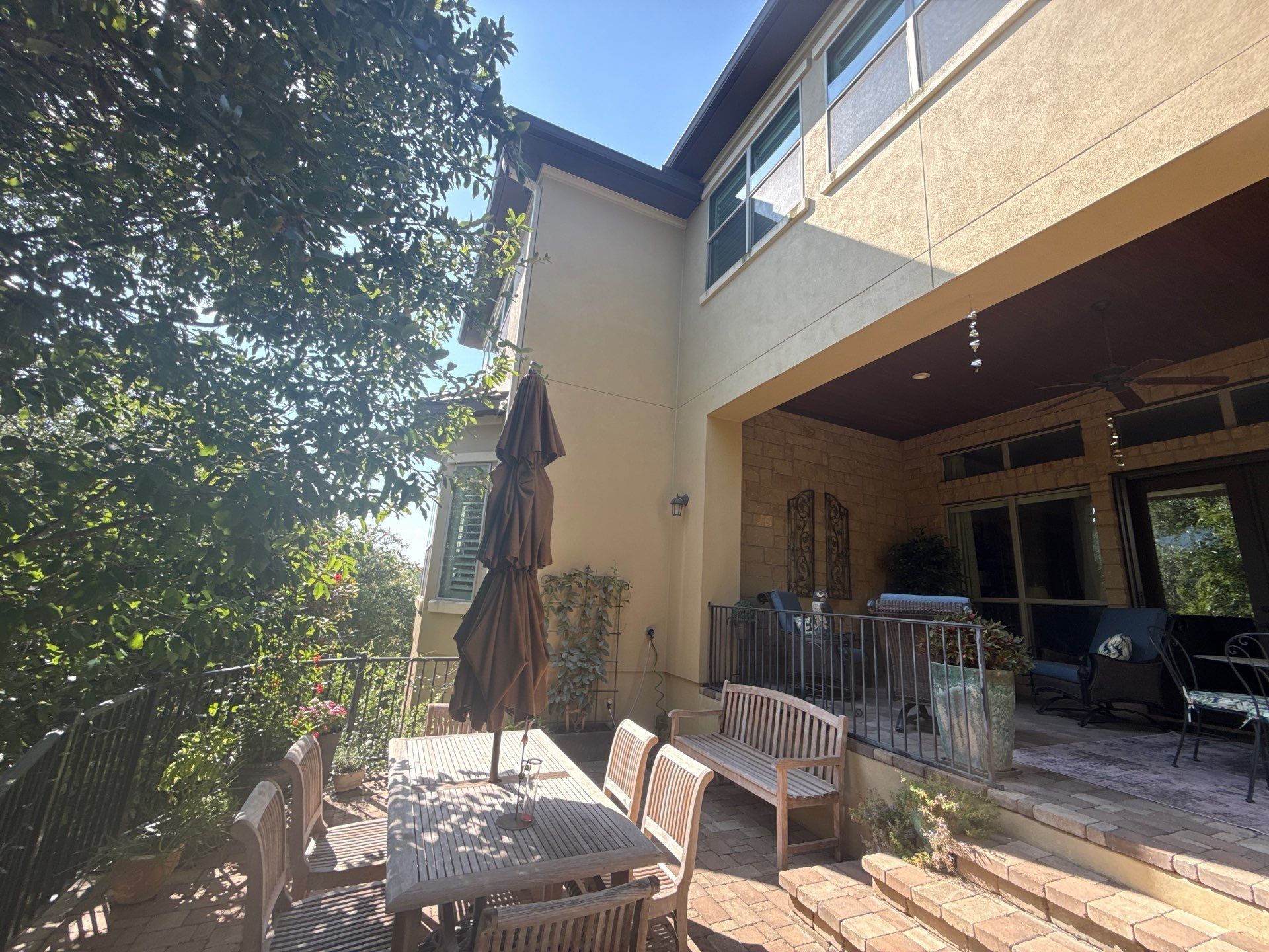 Back patio and porch ceiling ahead of painting