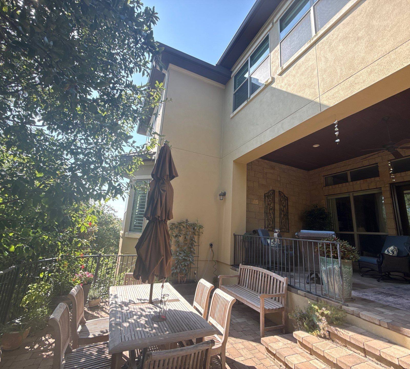 Back patio and porch ceiling ahead of painting