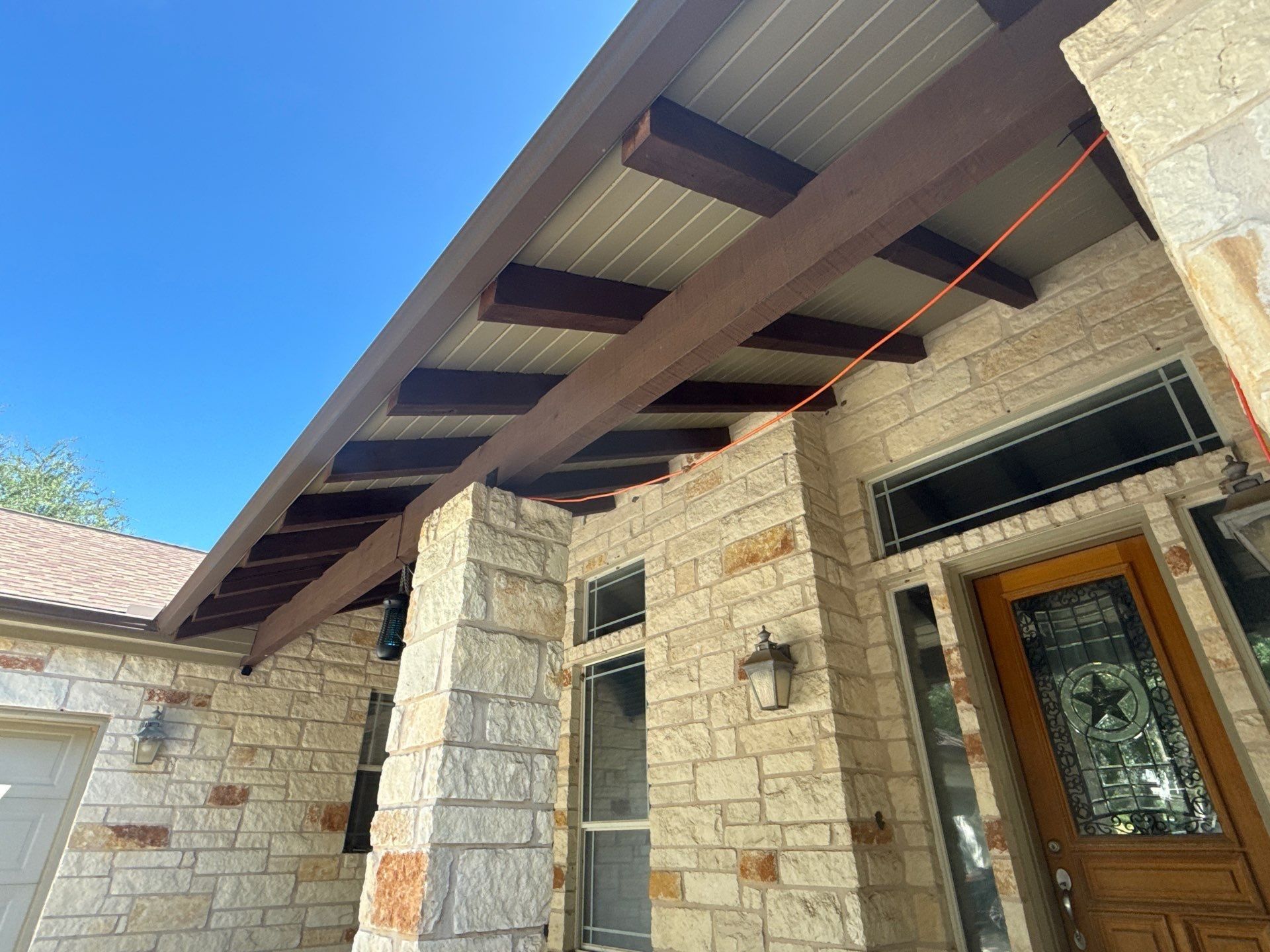 Front porch entry with columns