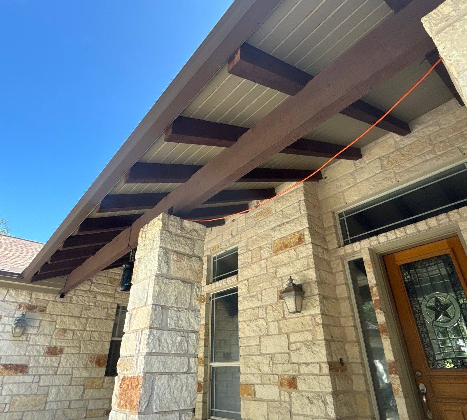 Front porch entry with columns
