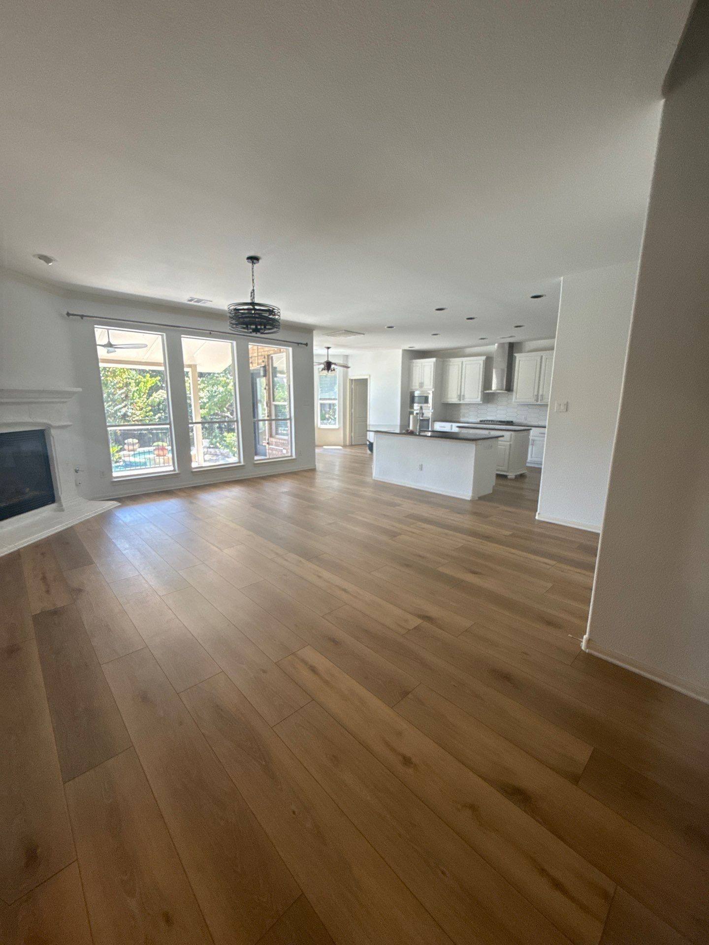 Open concept living room and kitchen