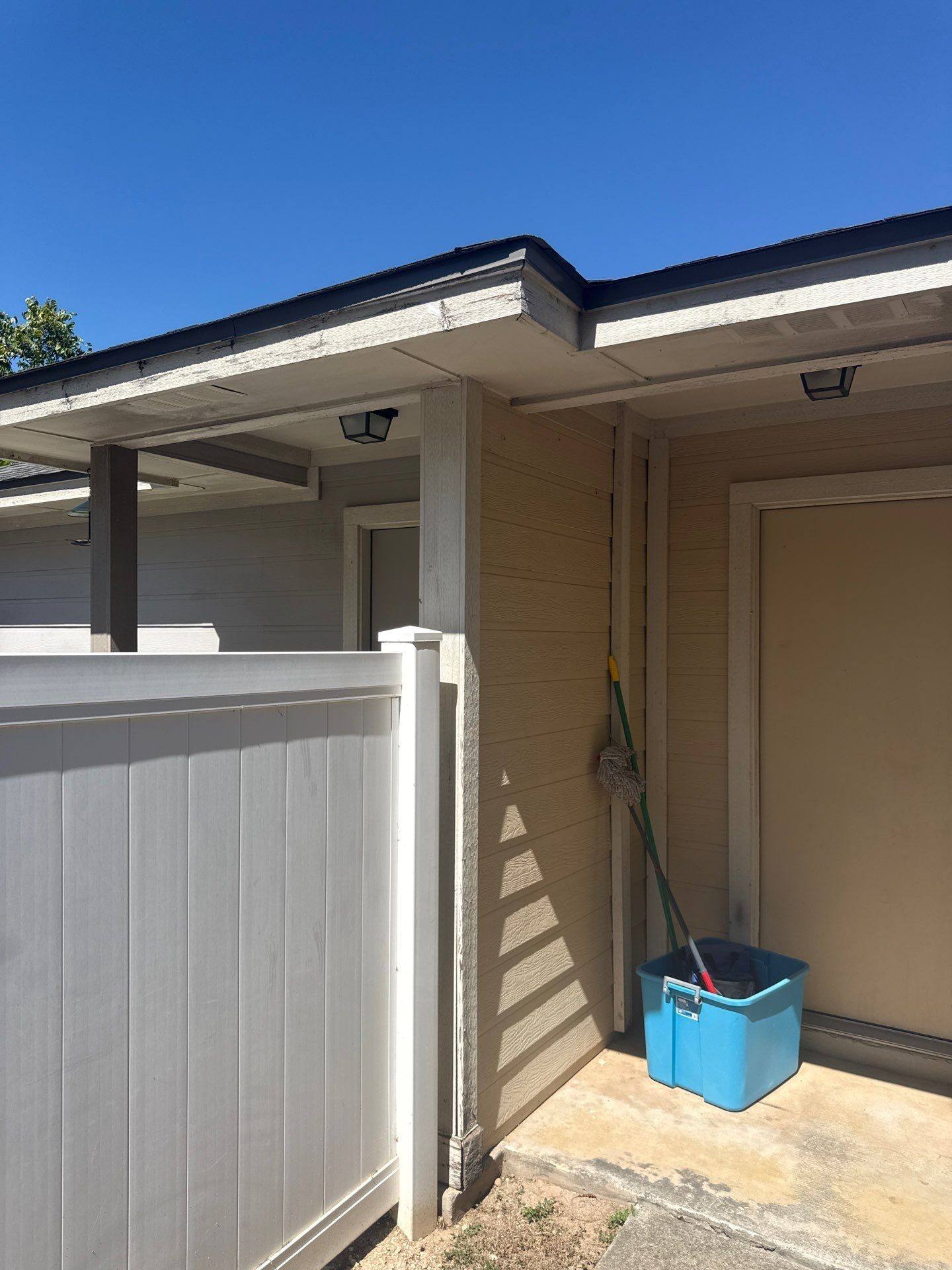 Front soffit and fence detail