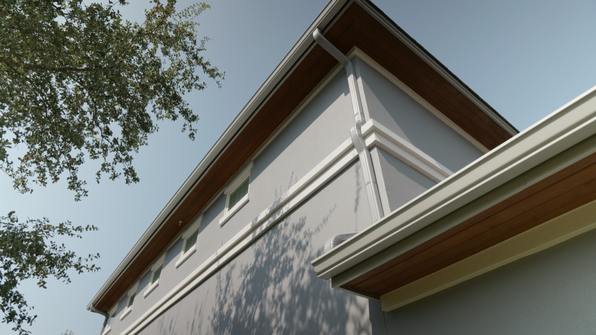 Painted eave and trim detail on the Lakeway home