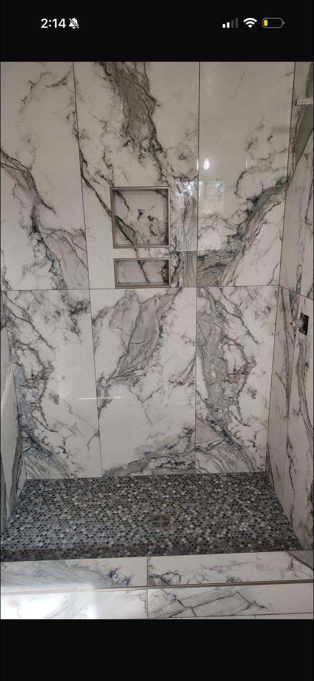 Book-Matched Shower Wall